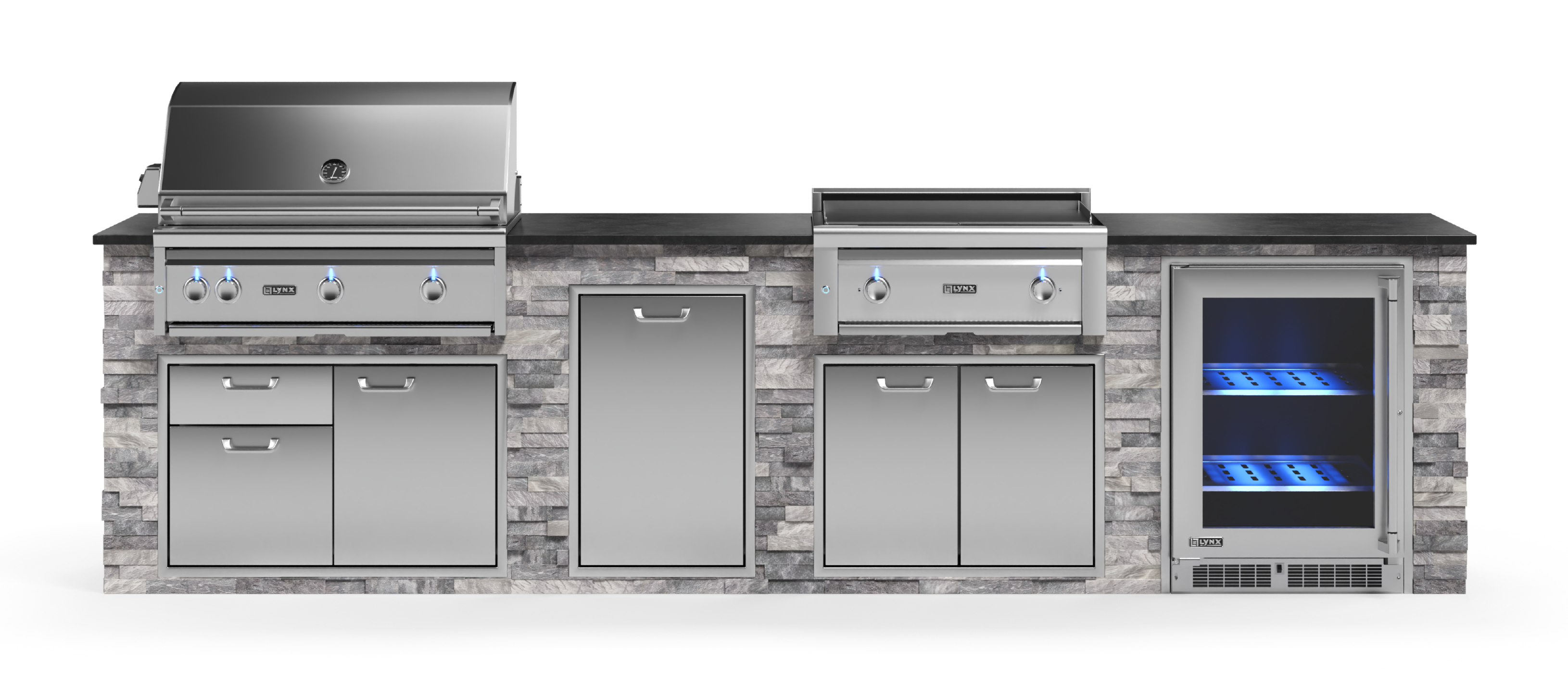 Lynx Pro Prestige Collection 144" Luxury Finished Outdoor Kitchen Package 12-LNX-12-PC