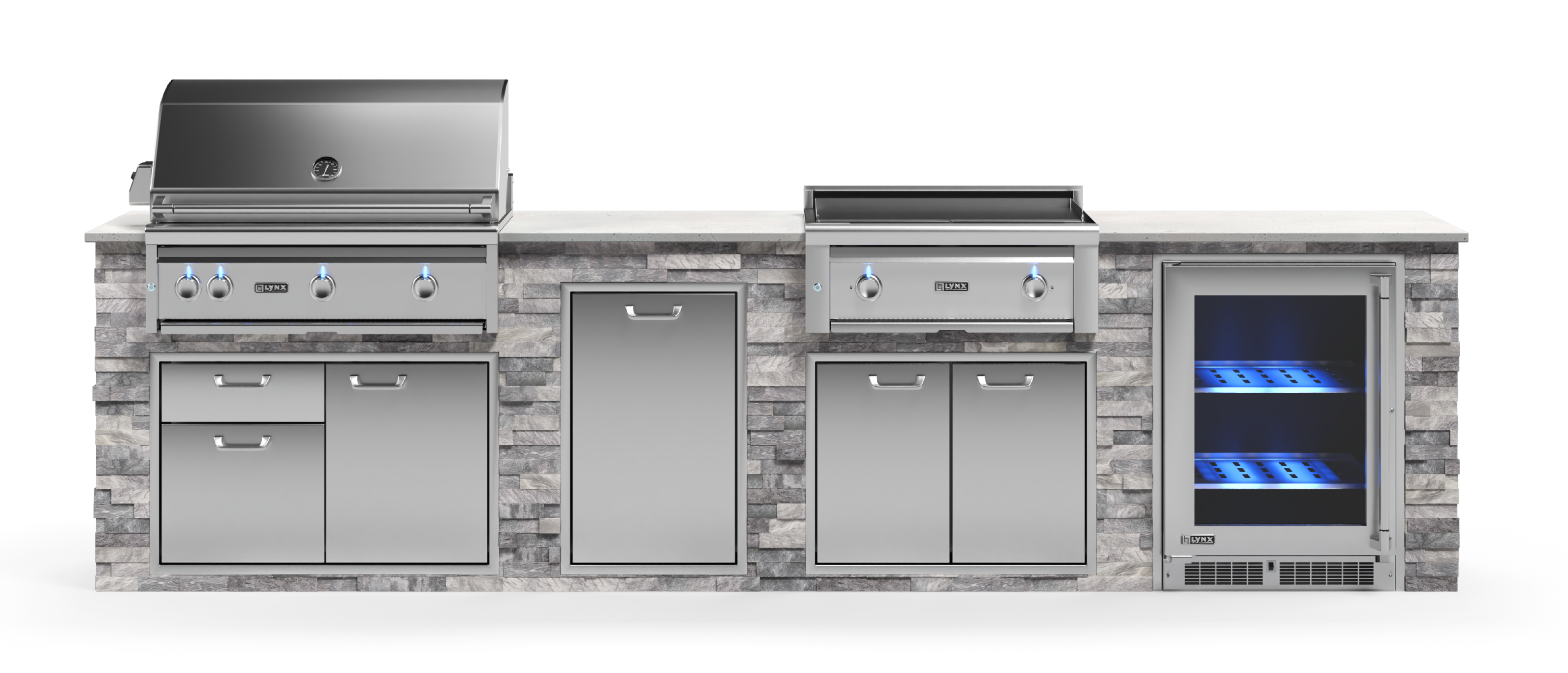 Lynx Pro Prestige Collection 144" Luxury Finished Outdoor Kitchen Package 12-LNX-12-PC