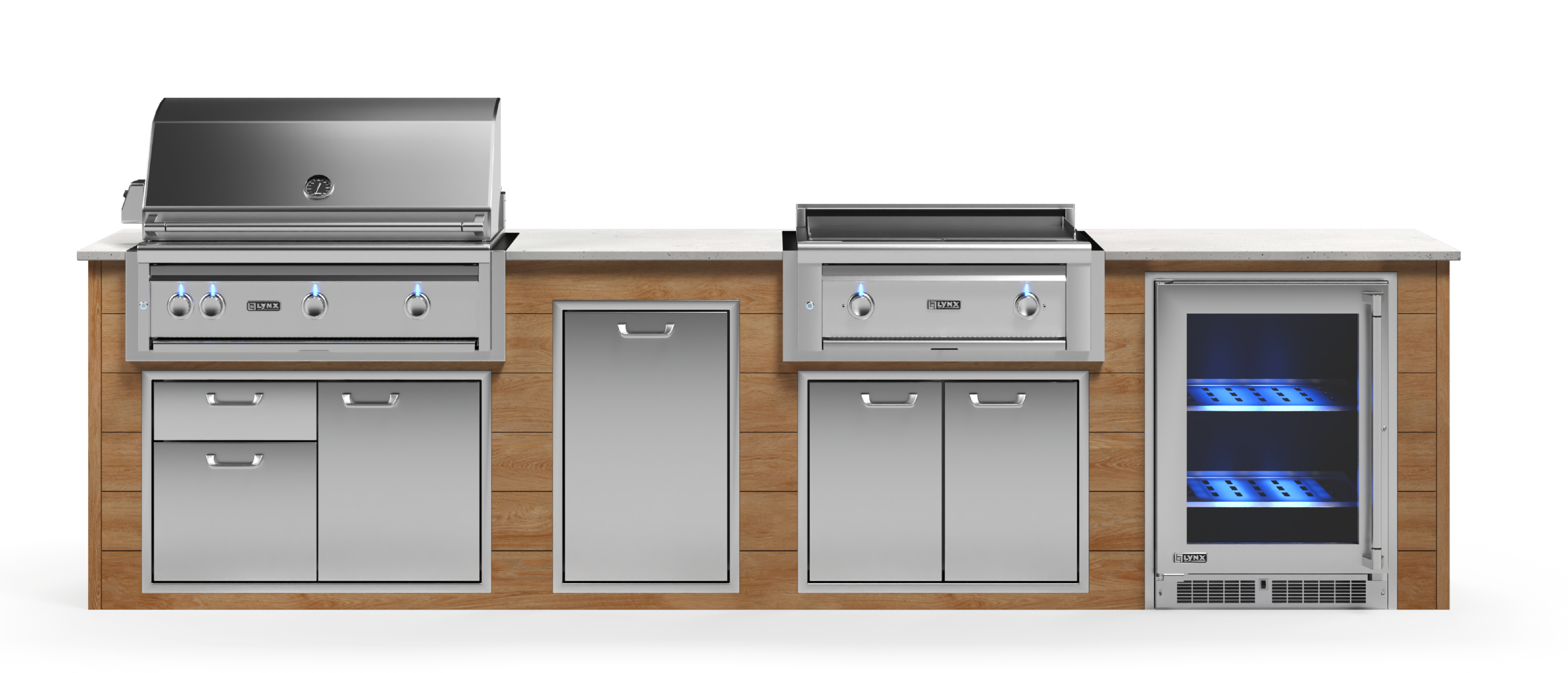 Lynx Pro Prestige Collection 144" Luxury Finished Outdoor Kitchen Package 12-LNX-12-PC
