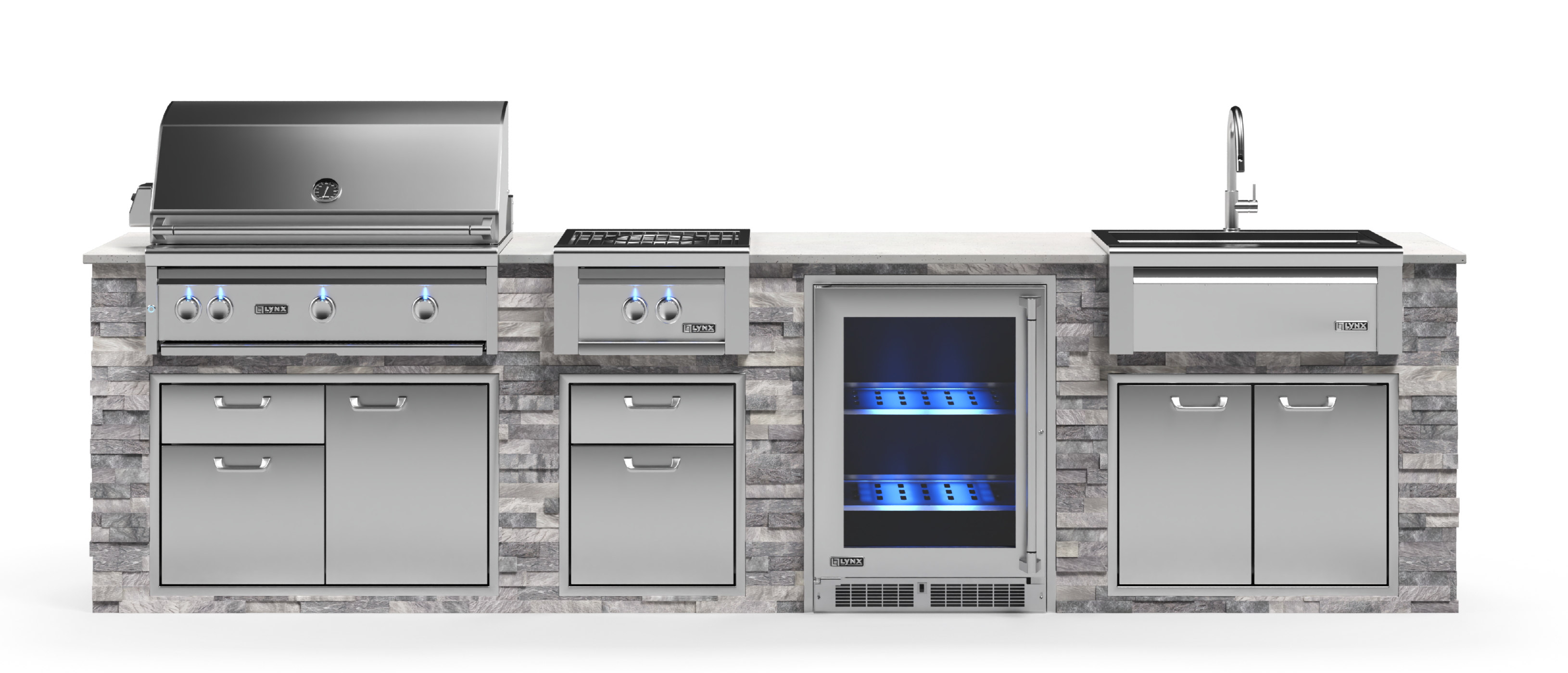 Lynx Pro Prestige Collection 144" Luxury Finished Outdoor Kitchen Package 13-LNX-13-PC