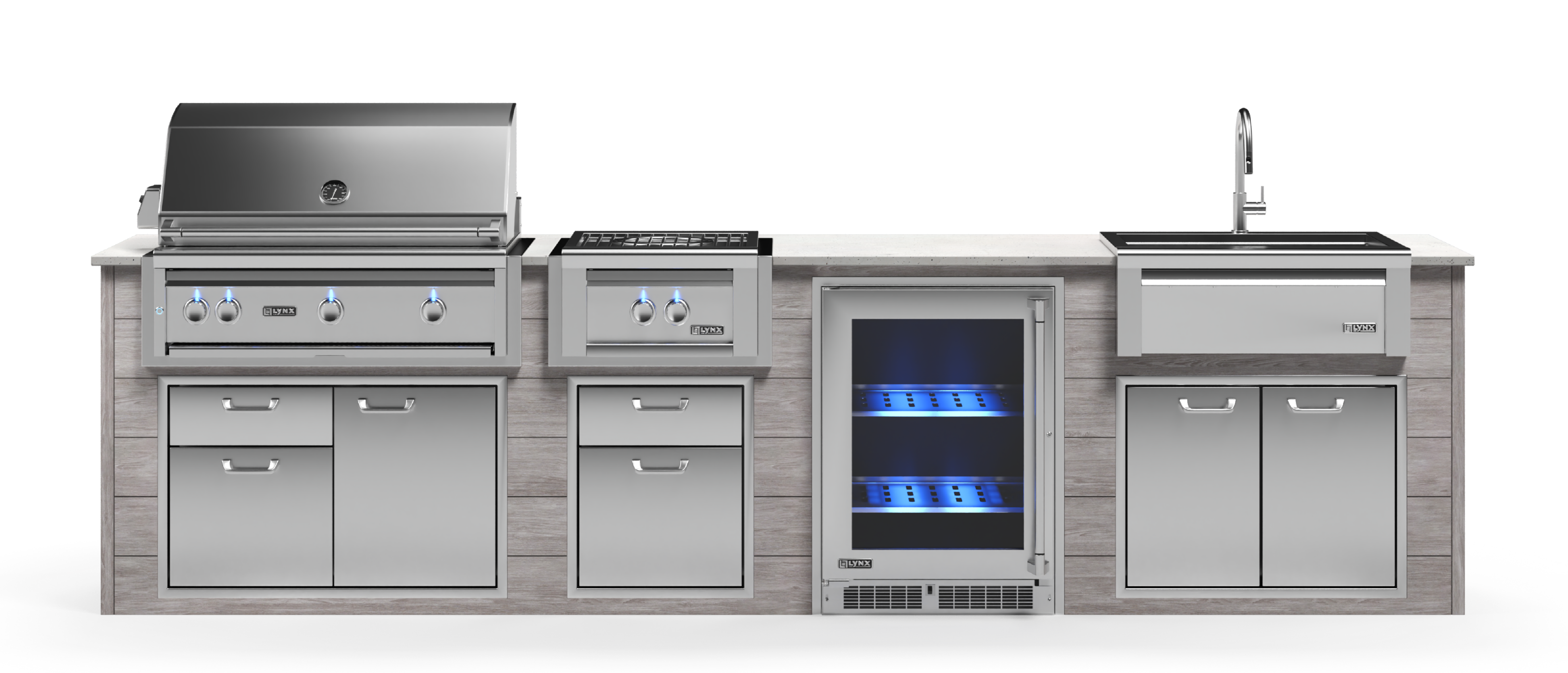 Lynx Pro Prestige Collection 144" Luxury Finished Outdoor Kitchen Package 13-LNX-13-PC