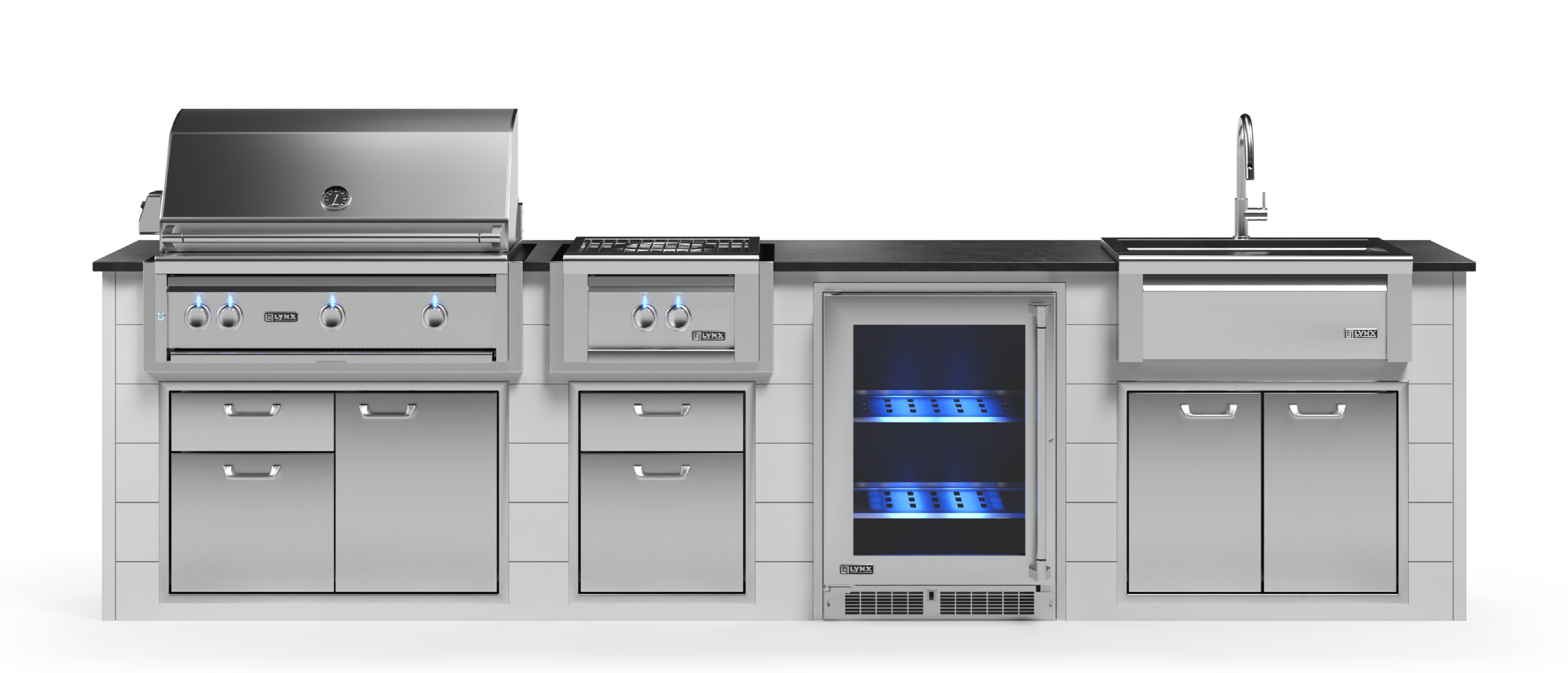 Lynx Pro Prestige Collection 144" Luxury Finished Outdoor Kitchen Package 13-LNX-13-PC