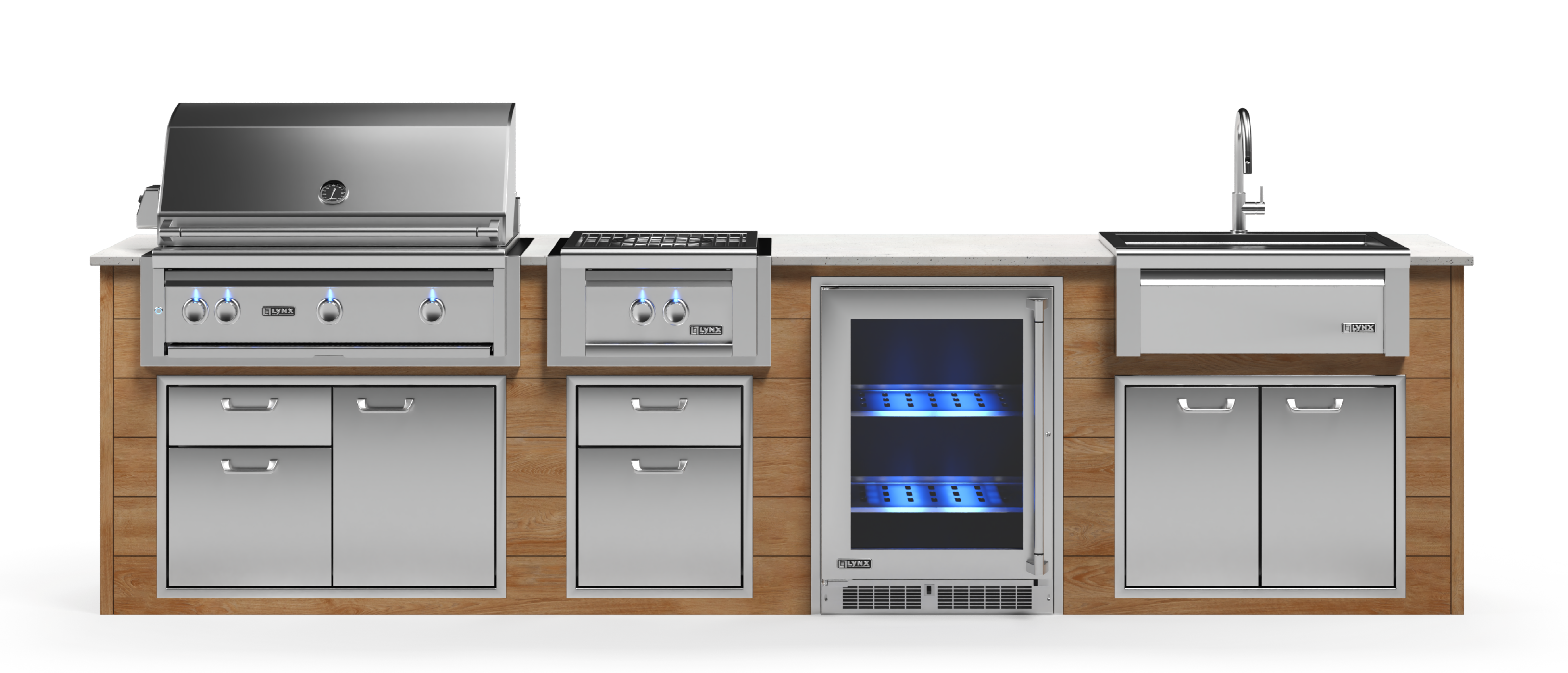 Lynx Pro Prestige Collection 144" Luxury Finished Outdoor Kitchen Package 13-LNX-13-PC
