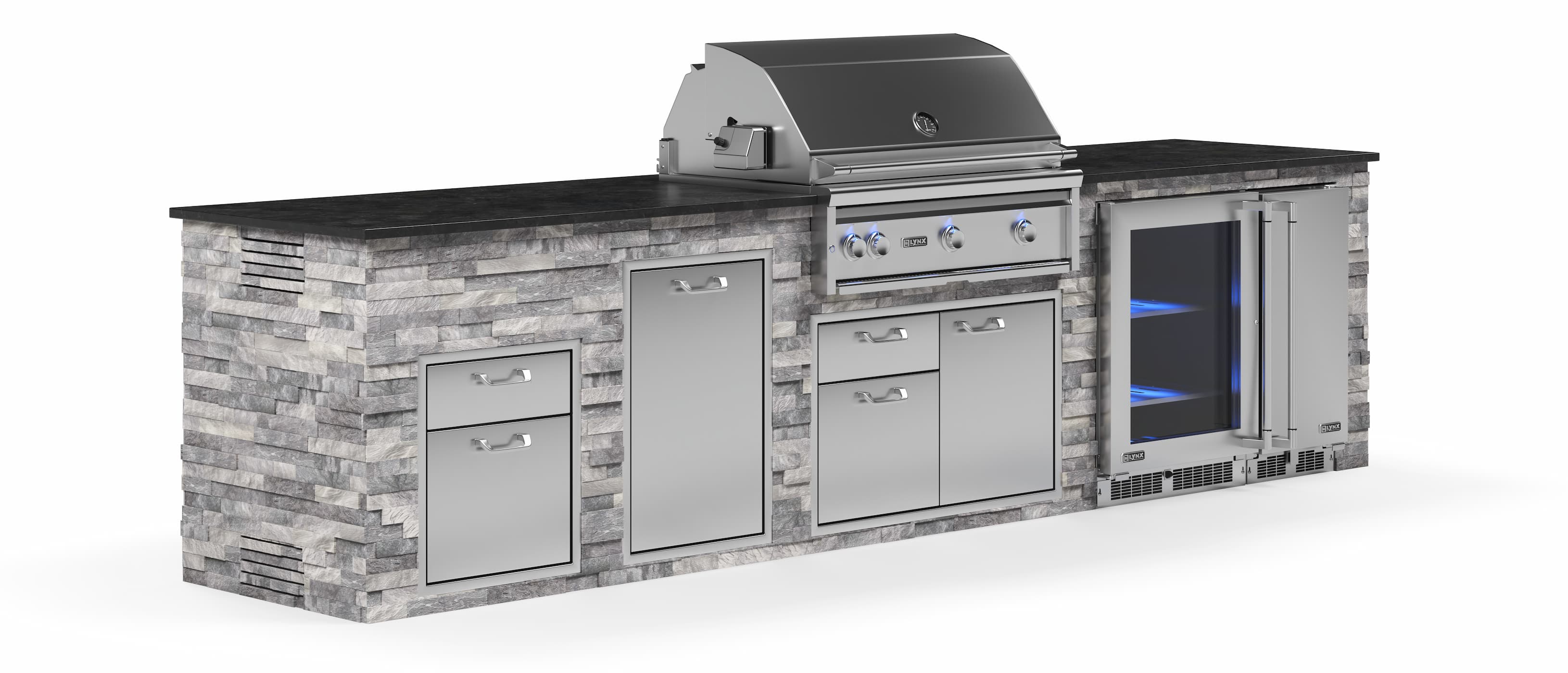 Lynx Pro Prestige Collection 144" Luxury Finished Outdoor Kitchen Package 14-LNX-14-PC