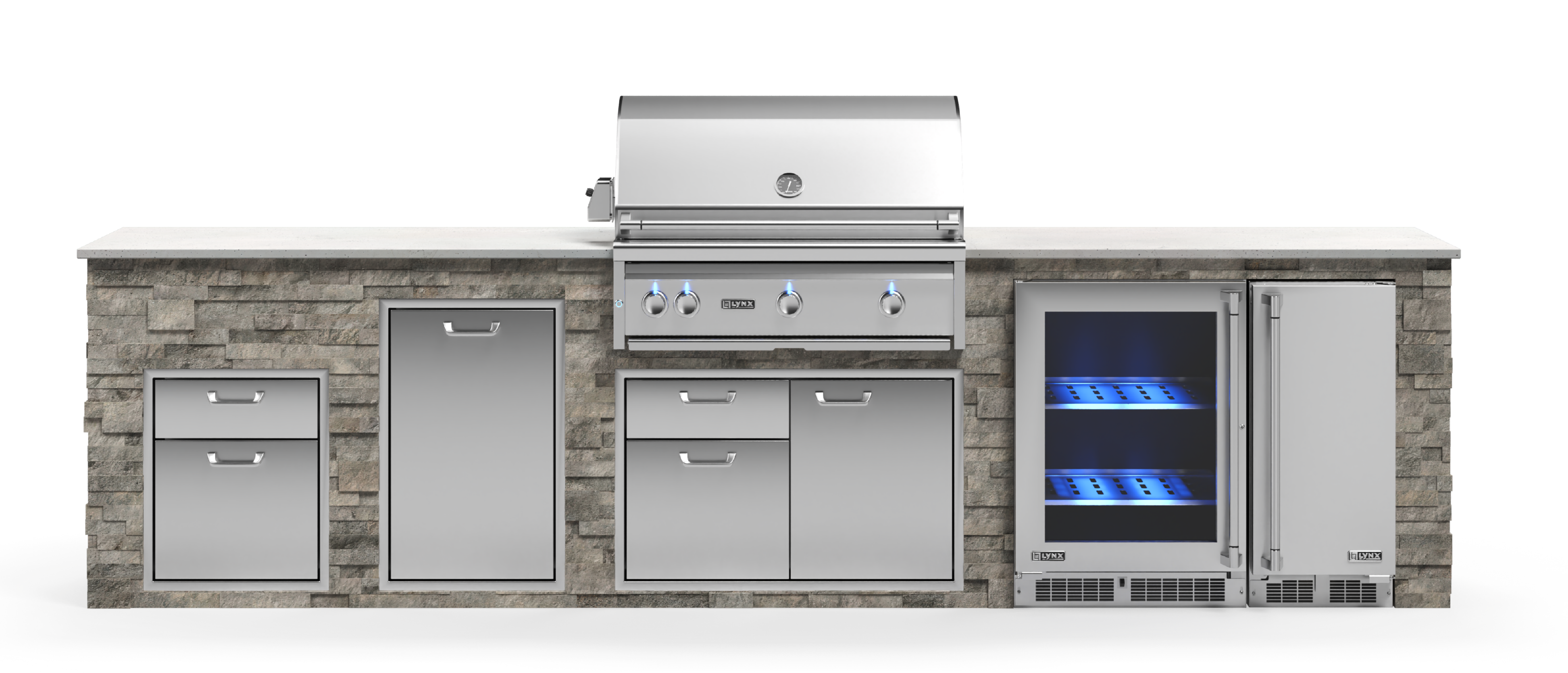 Lynx Pro Prestige Collection 144" Luxury Finished Outdoor Kitchen Package 14-LNX-14-PC