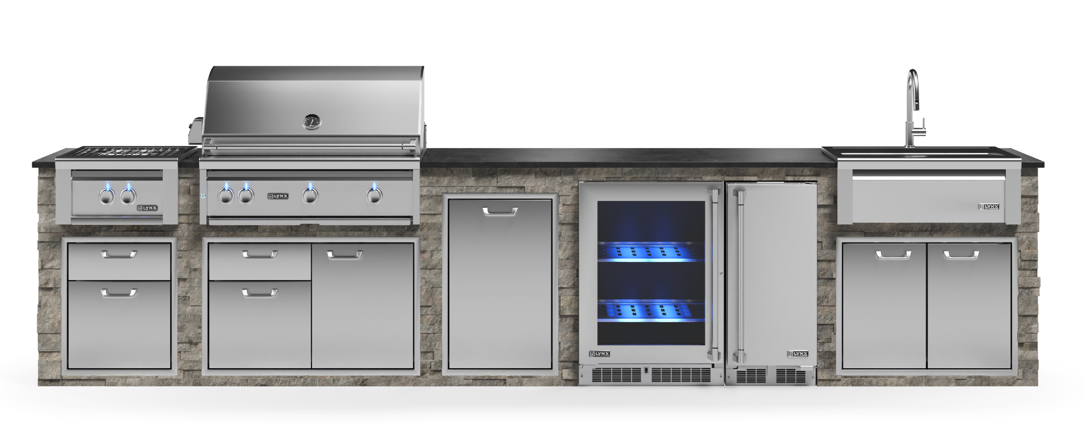 Lynx Pro Prestige Collection 168" Luxury Finished Outdoor Kitchen Package 15-LNX-15-PC