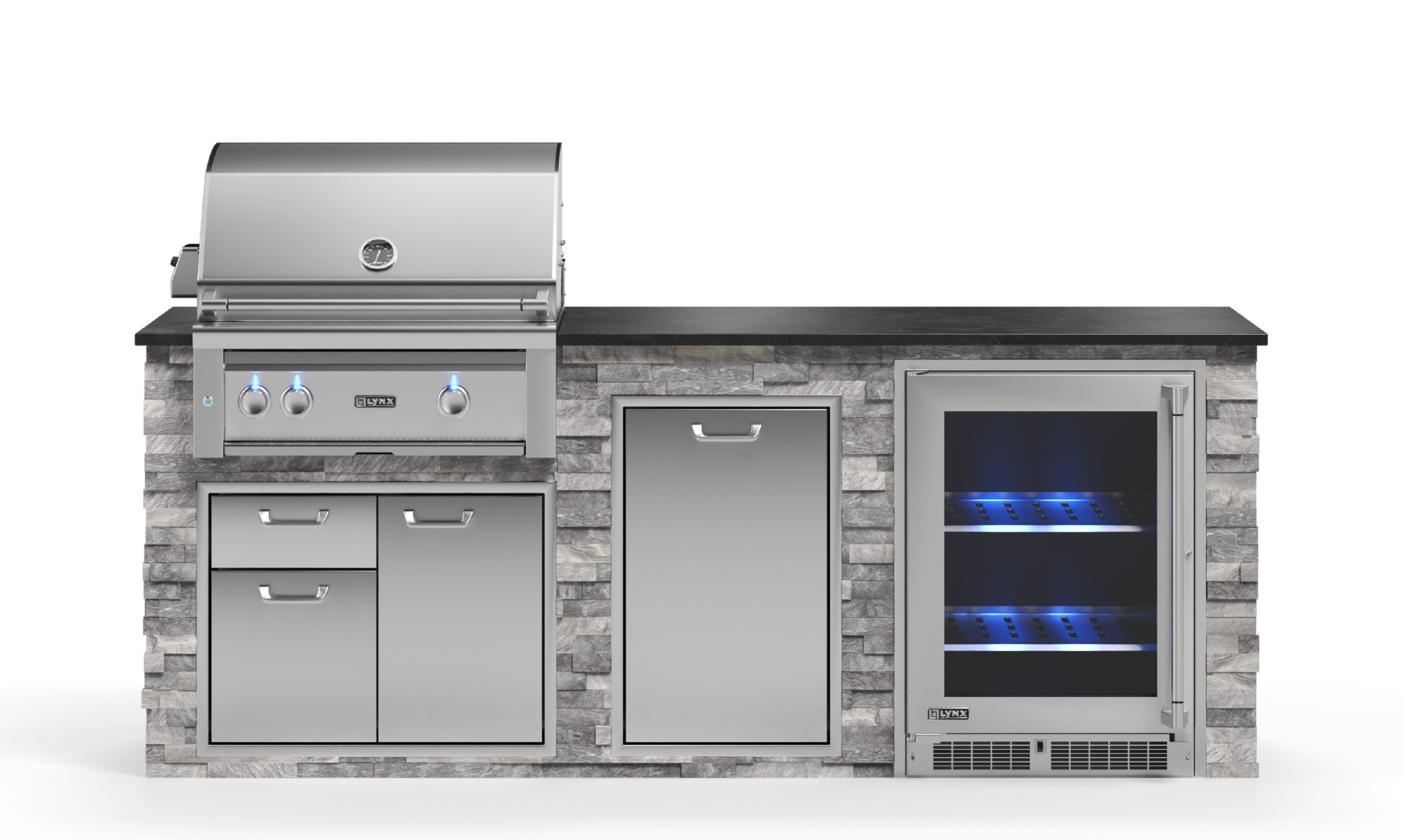 Lynx Pro Prestige Collection 96" Luxury Finished Outdoor Kitchen Package 1-LNX-1-PC