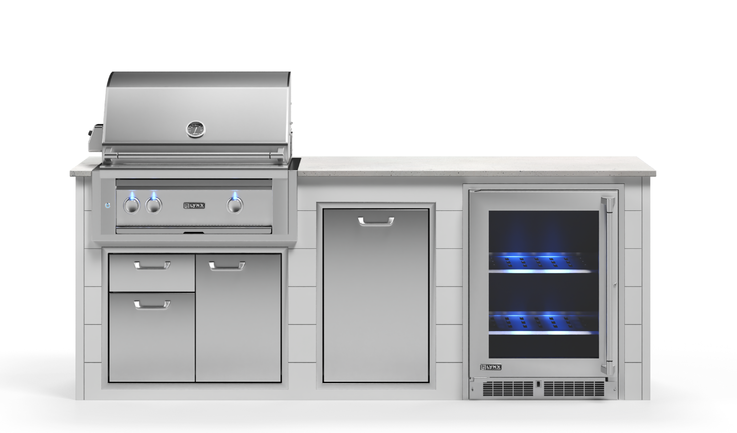 Lynx Pro Prestige Collection 96" Luxury Finished Outdoor Kitchen Package 1-LNX-1-PC