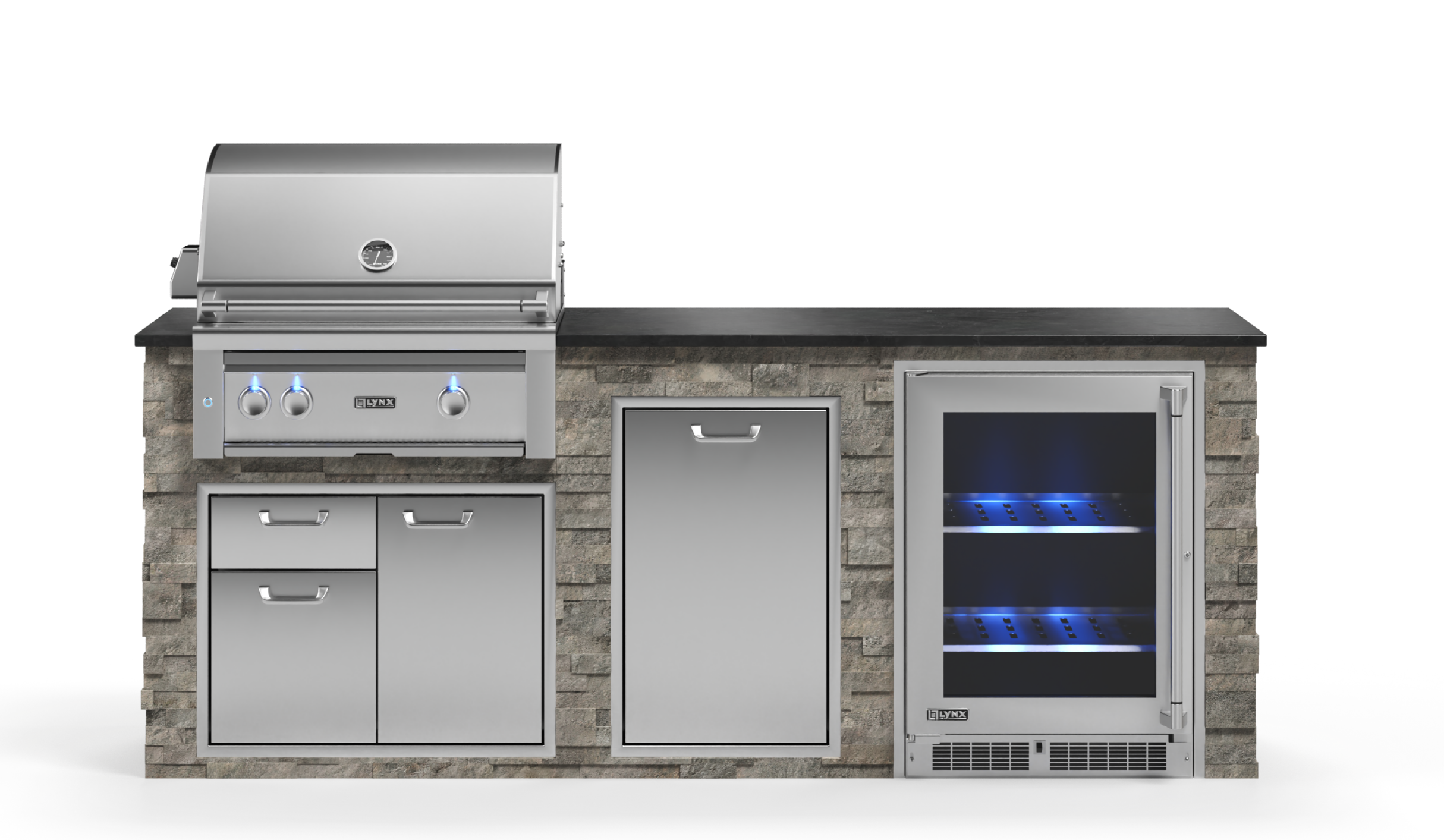 Lynx Pro Prestige Collection 96" Luxury Finished Outdoor Kitchen Package 1-LNX-1-PC