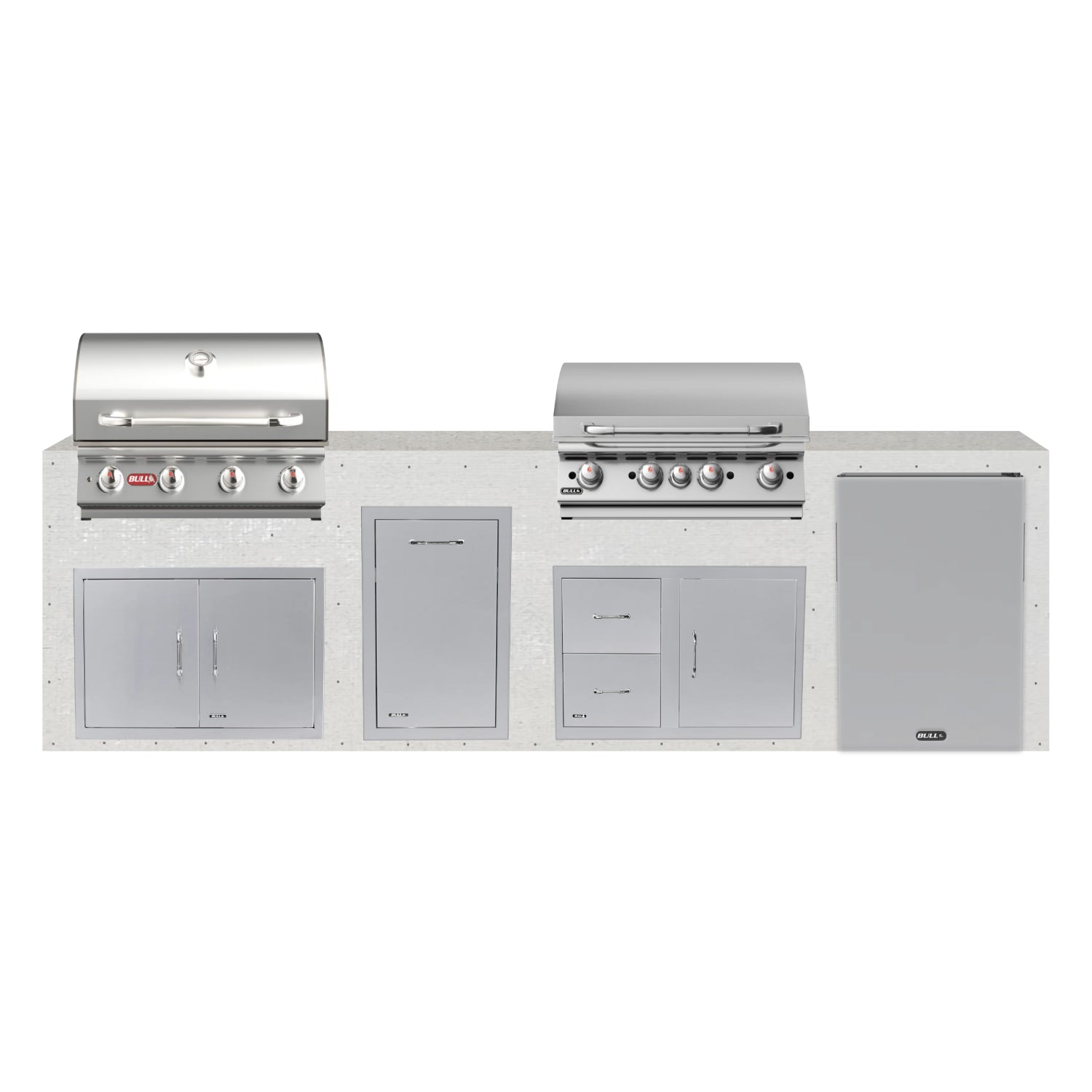 Bull 120" Ready to Finish Outdoor Kitchen PKG 20L-BULLRTF21L