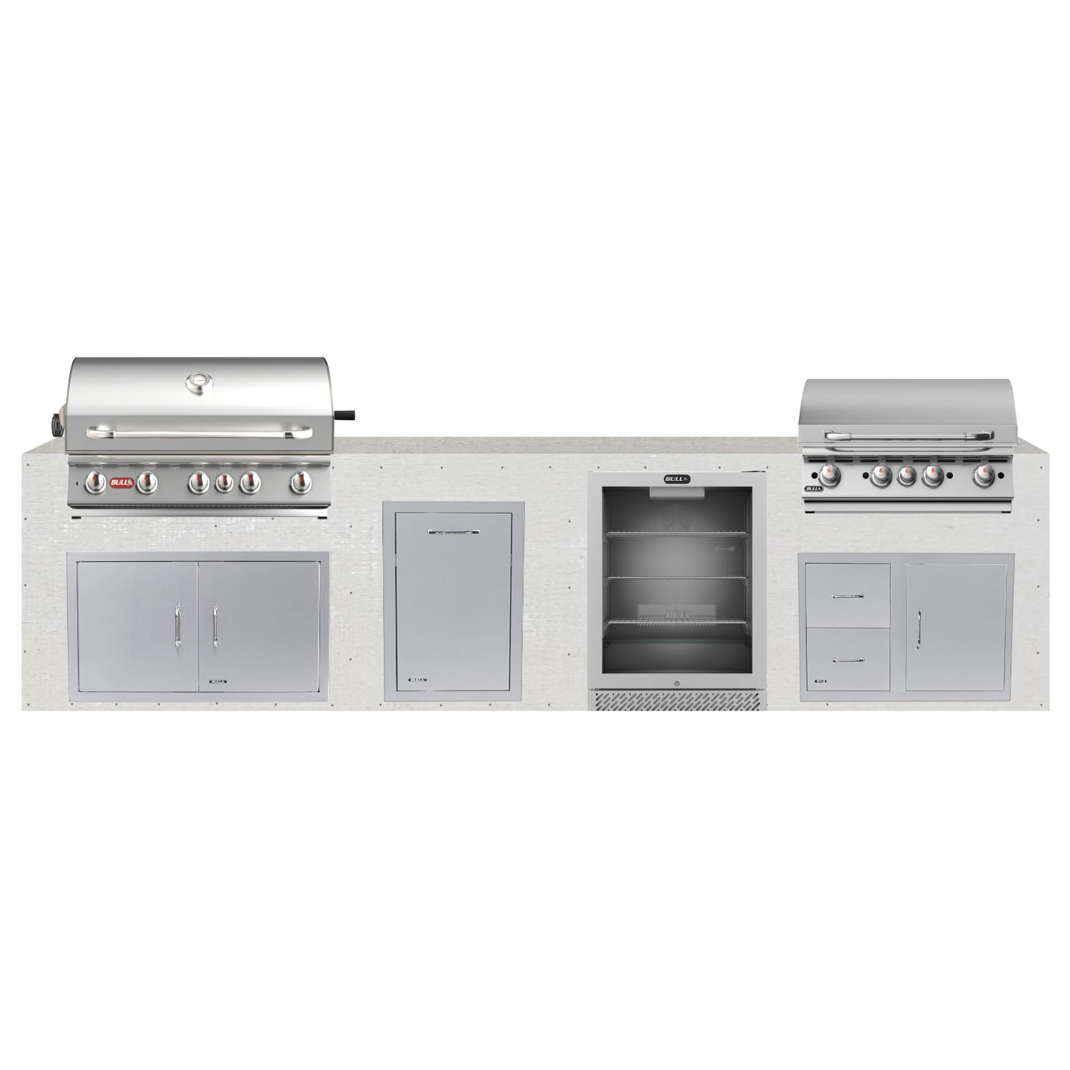 Bull 144" Ready to Finish Outdoor Kitchen PKG 23L-BULLRTF23L