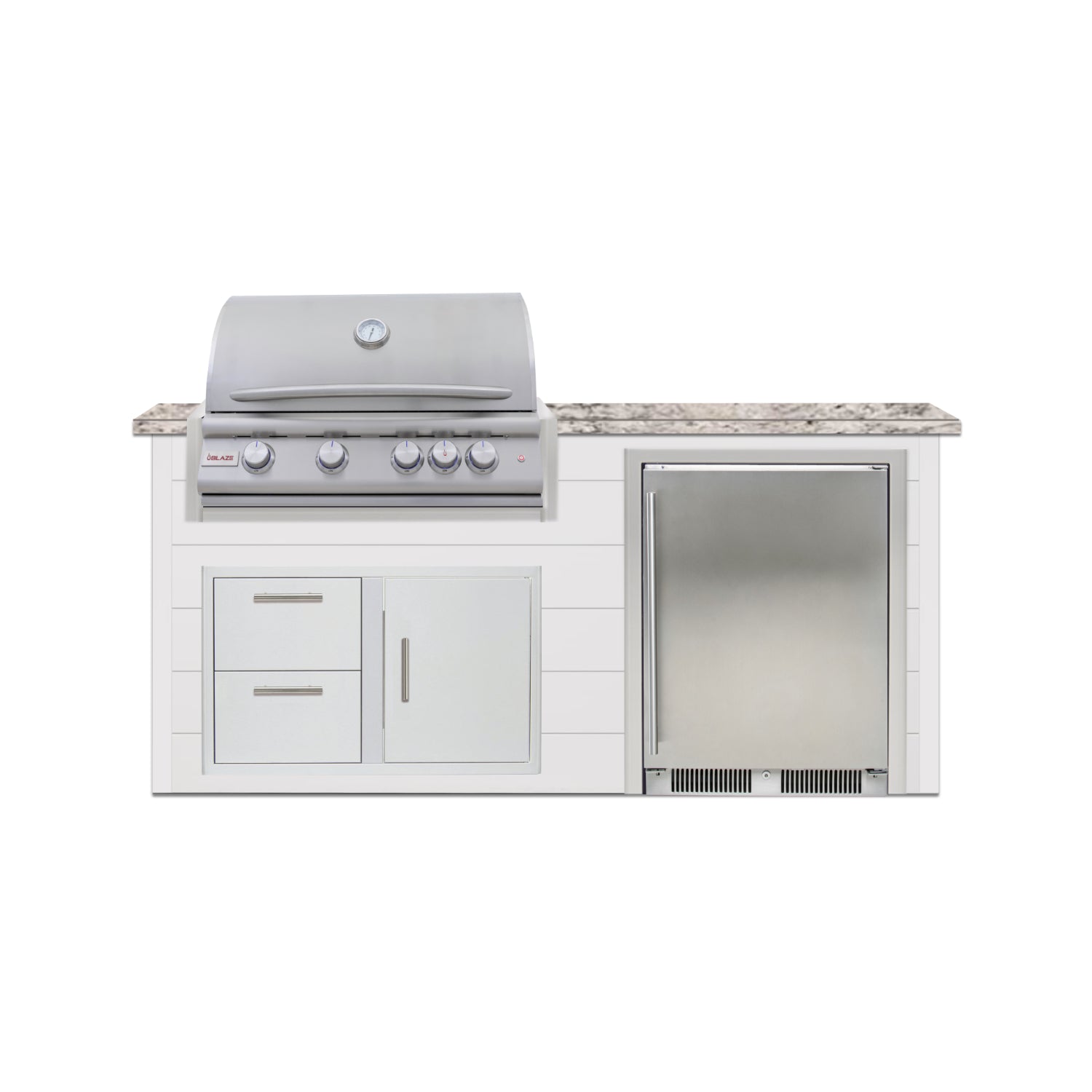 Blaze Quick Ship 72" Luxury Finished Outdoor Kitchen PKG 3-BLZ-QSHIP3
