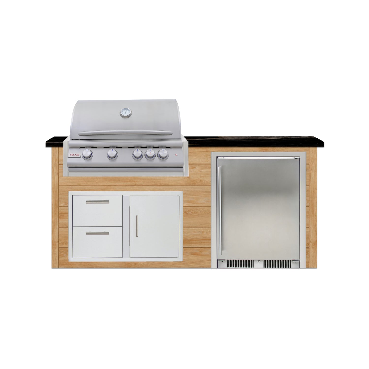 Blaze Quick Ship 72" Luxury Finished Outdoor Kitchen PKG 3-BLZ-QSHIP3