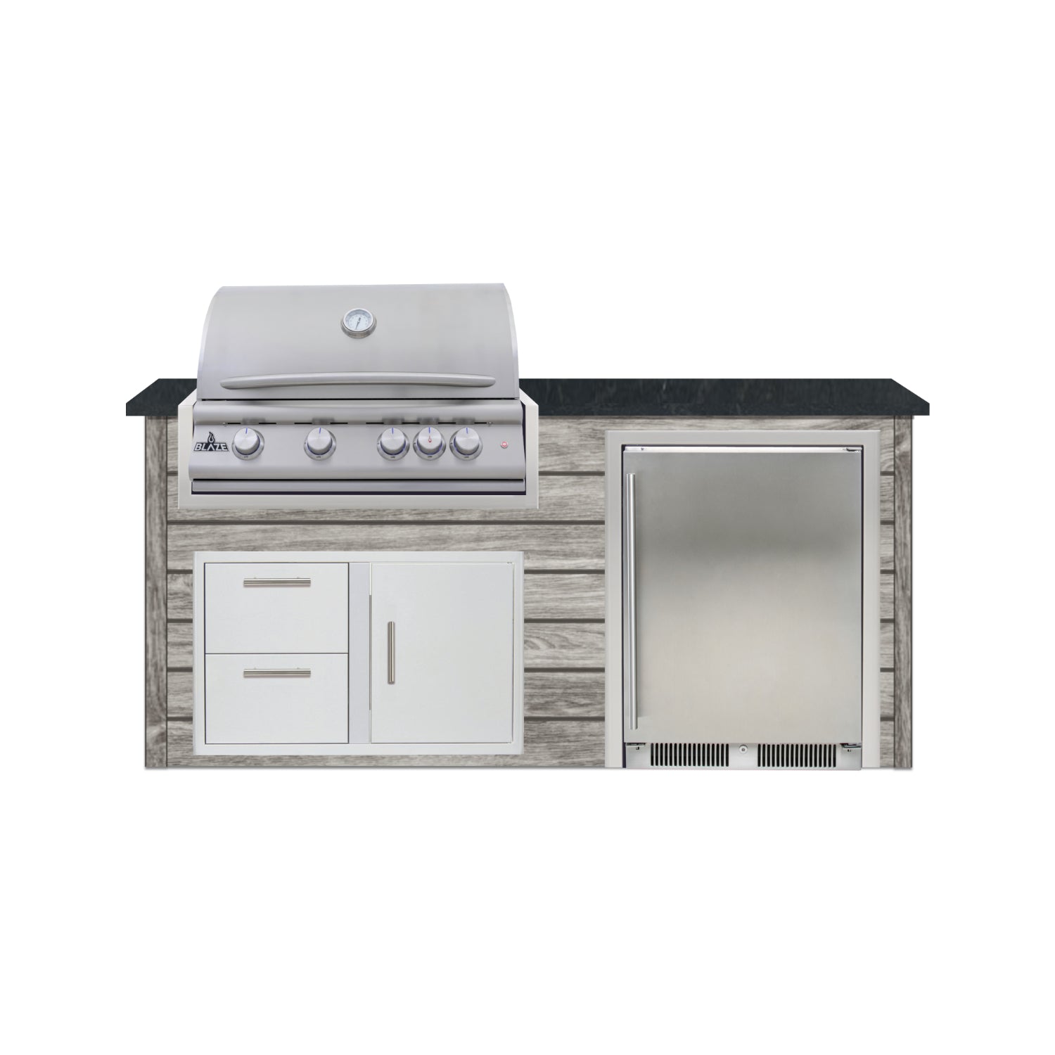 Blaze Quick Ship 72" Luxury Finished Outdoor Kitchen PKG 3-BLZ-QSHIP3