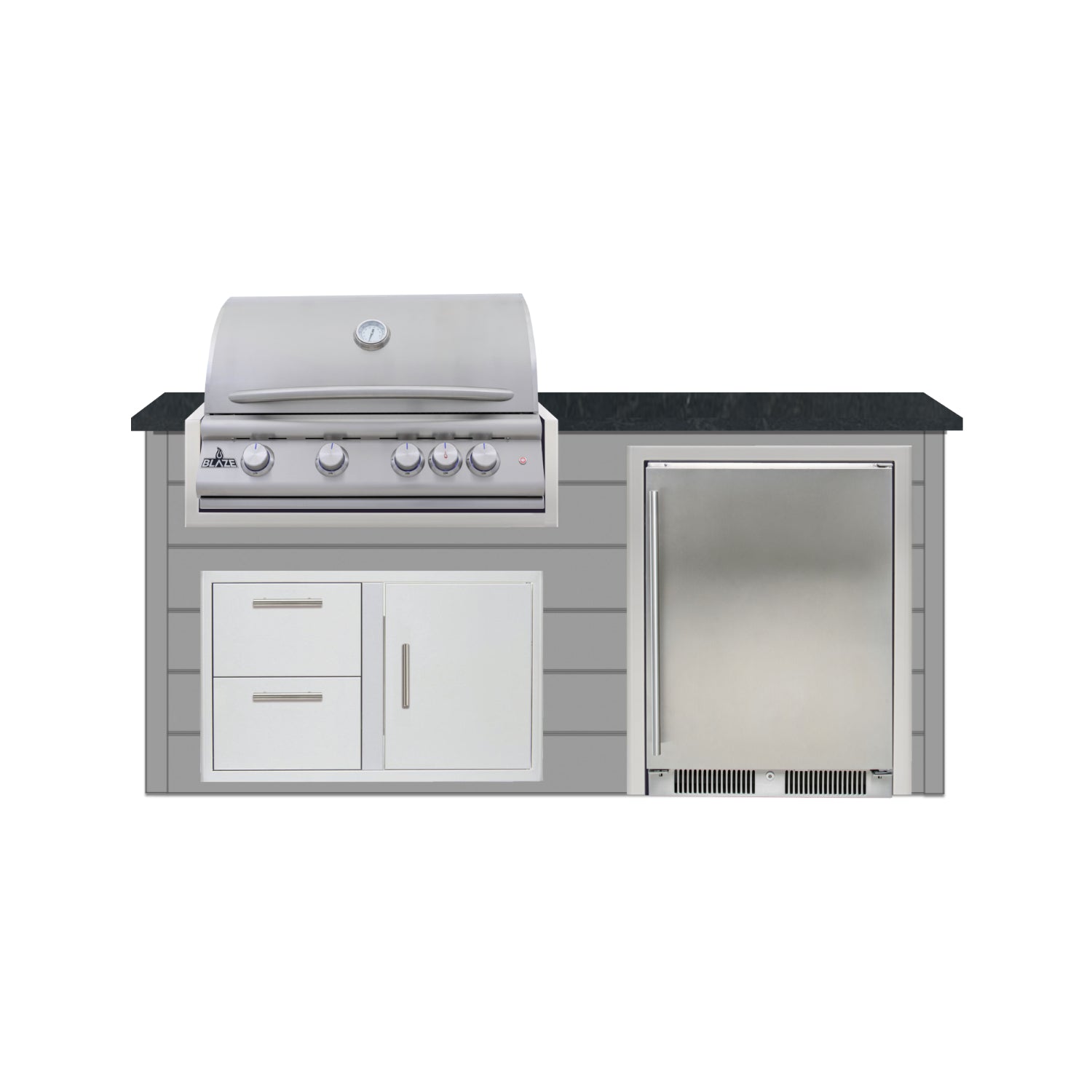 Blaze Quick Ship 72" Luxury Finished Outdoor Kitchen PKG 3-BLZ-QSHIP3