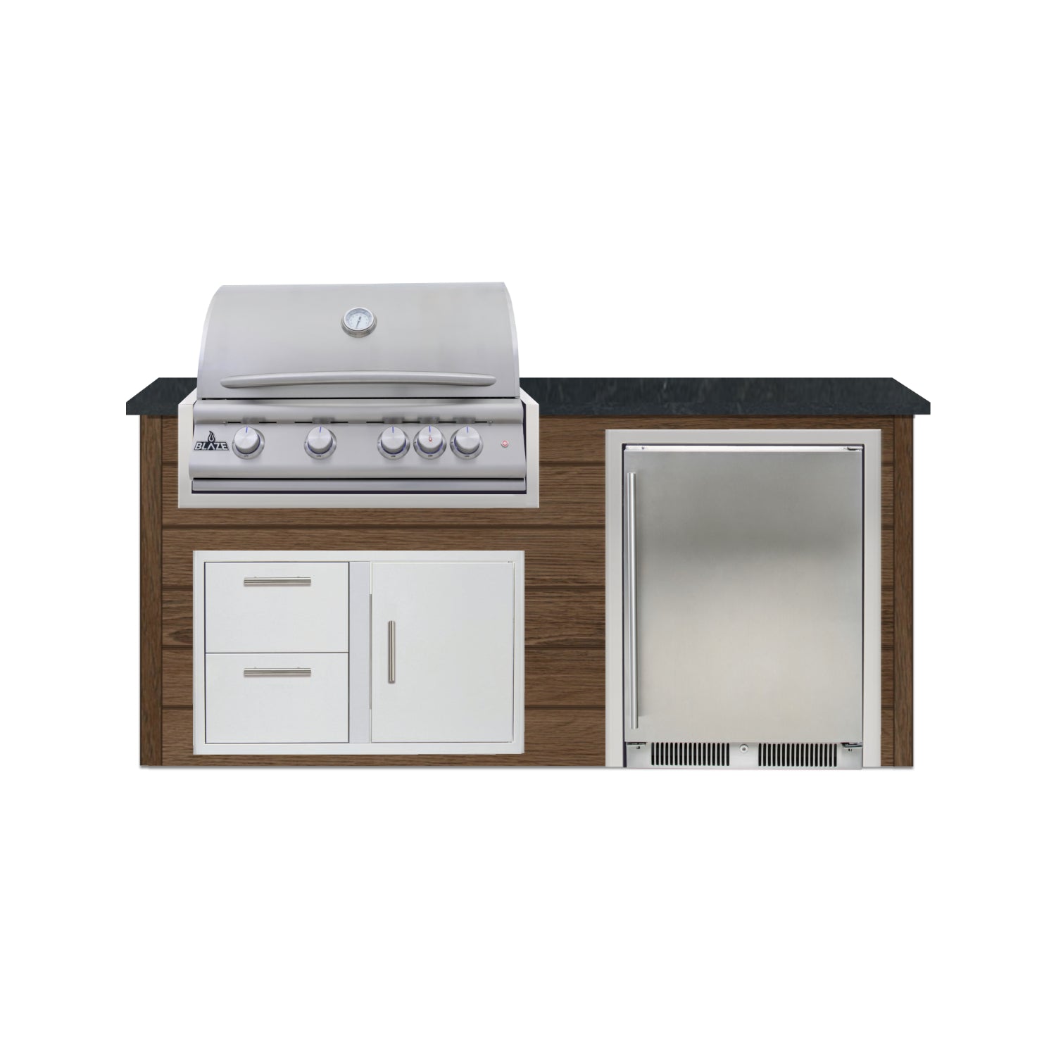 Blaze Quick Ship 72" Luxury Finished Outdoor Kitchen PKG 3-BLZ-QSHIP3