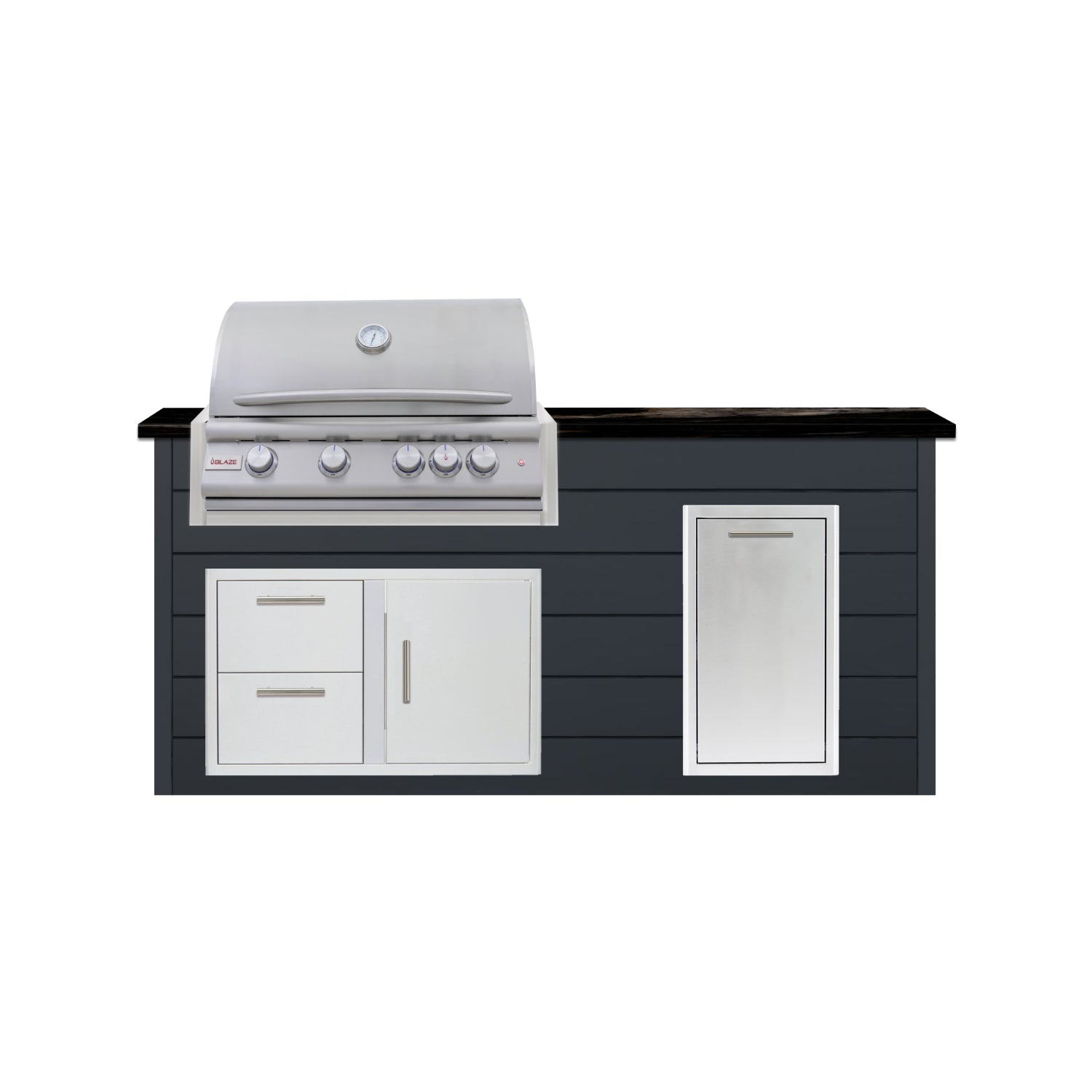 Blaze 72" Ready-To-Finish Quick Ship Outdoor Kitchen PKG4-BLZ-RTFQS4
