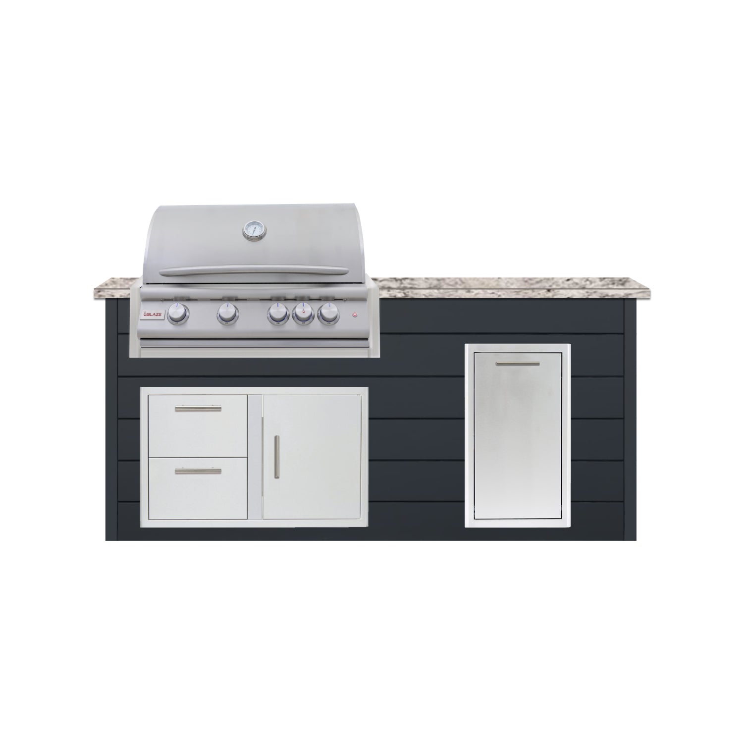 Blaze Quick Ship 72" Luxury Finished Outdoor Kitchen PKG 4-BLZ-QSHIP4