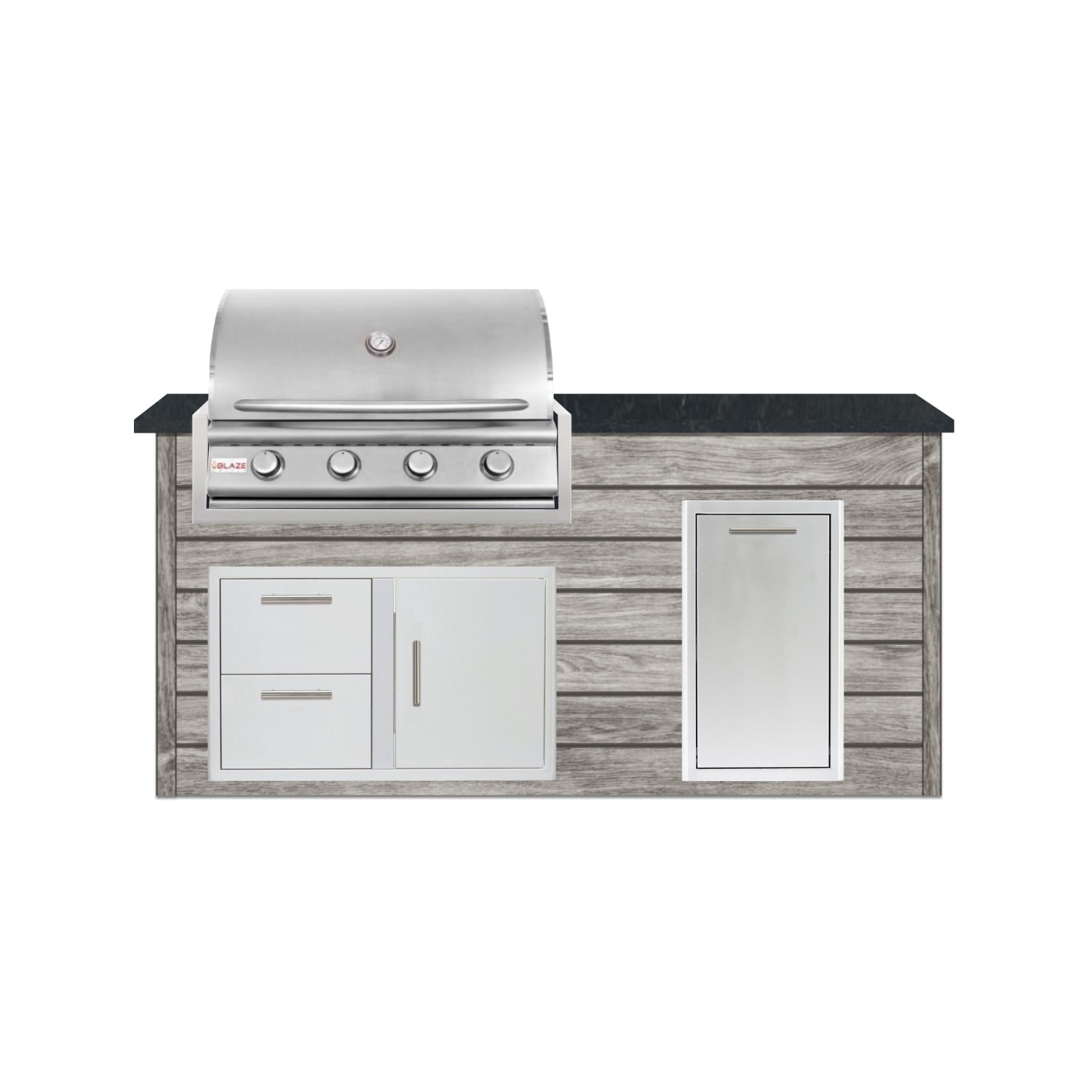 Blaze Quick Ship 72" Luxury Finished Outdoor Kitchen PKG 4-BLZ-QSHIP4