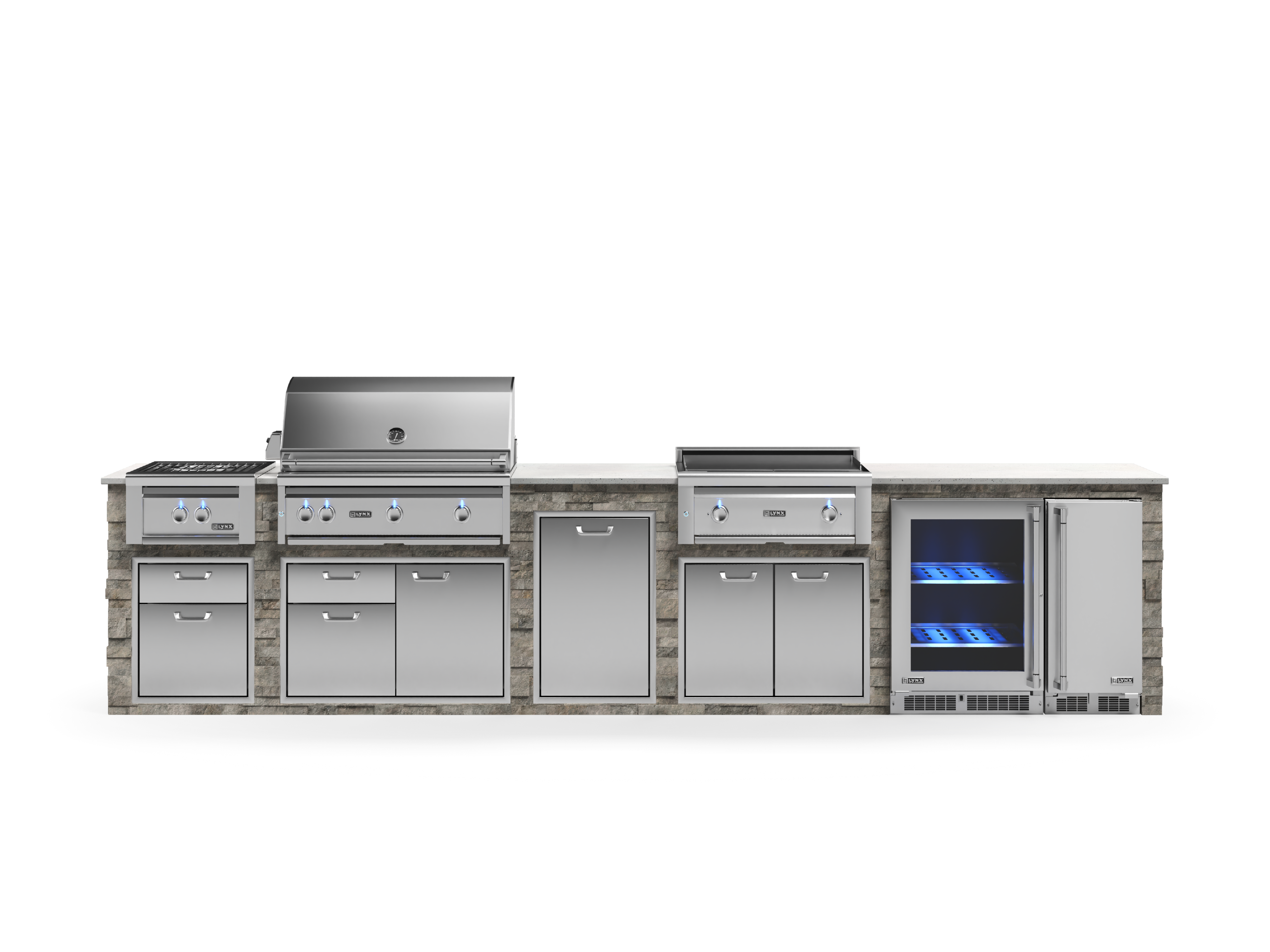 Lynx Pro Prestige Collection 168" Luxury Finished Outdoor Kitchen Package 16-LNX-16-PC