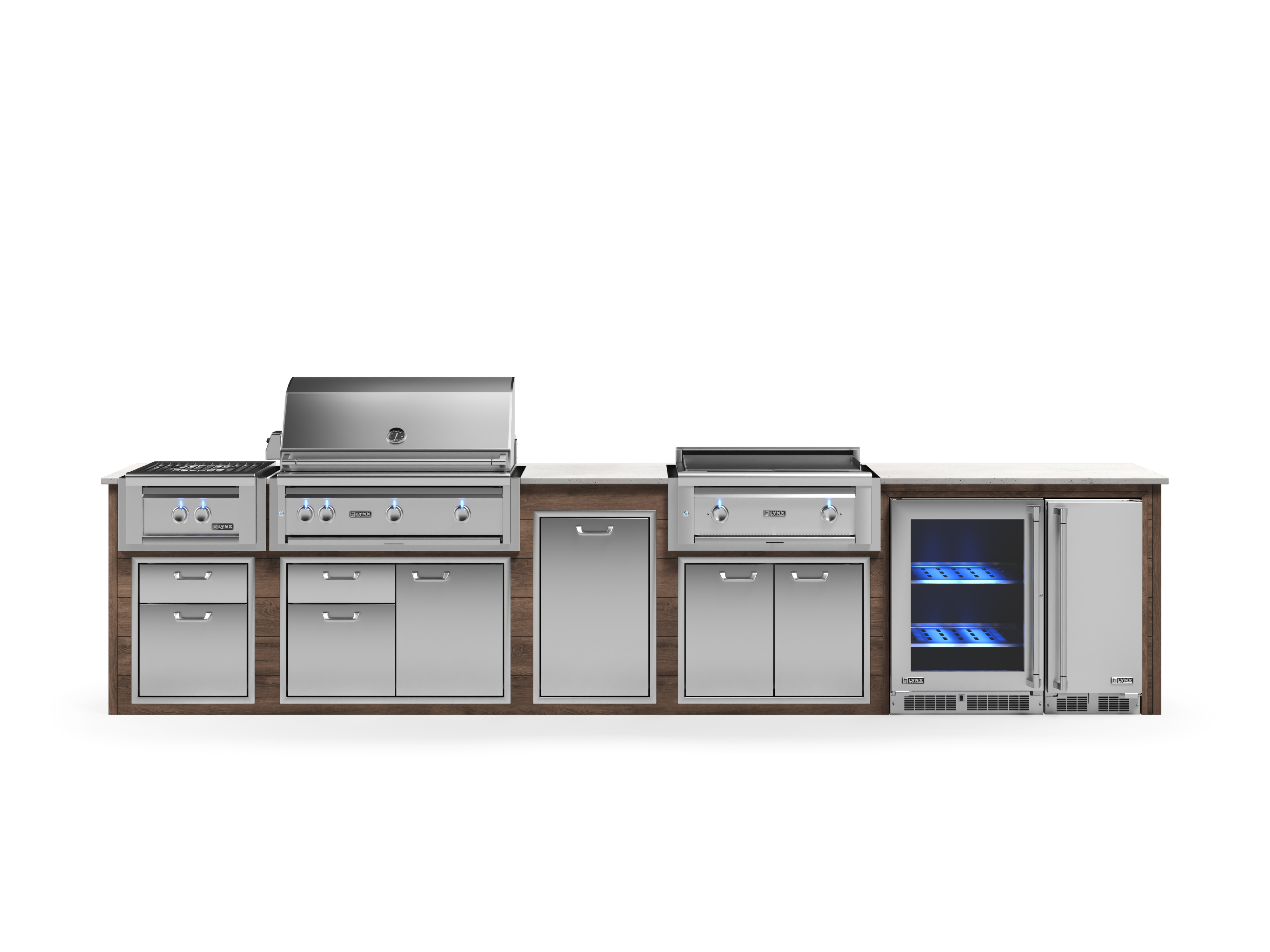Lynx Pro Prestige Collection 168" Luxury Finished Outdoor Kitchen Package 16-LNX-16-PC