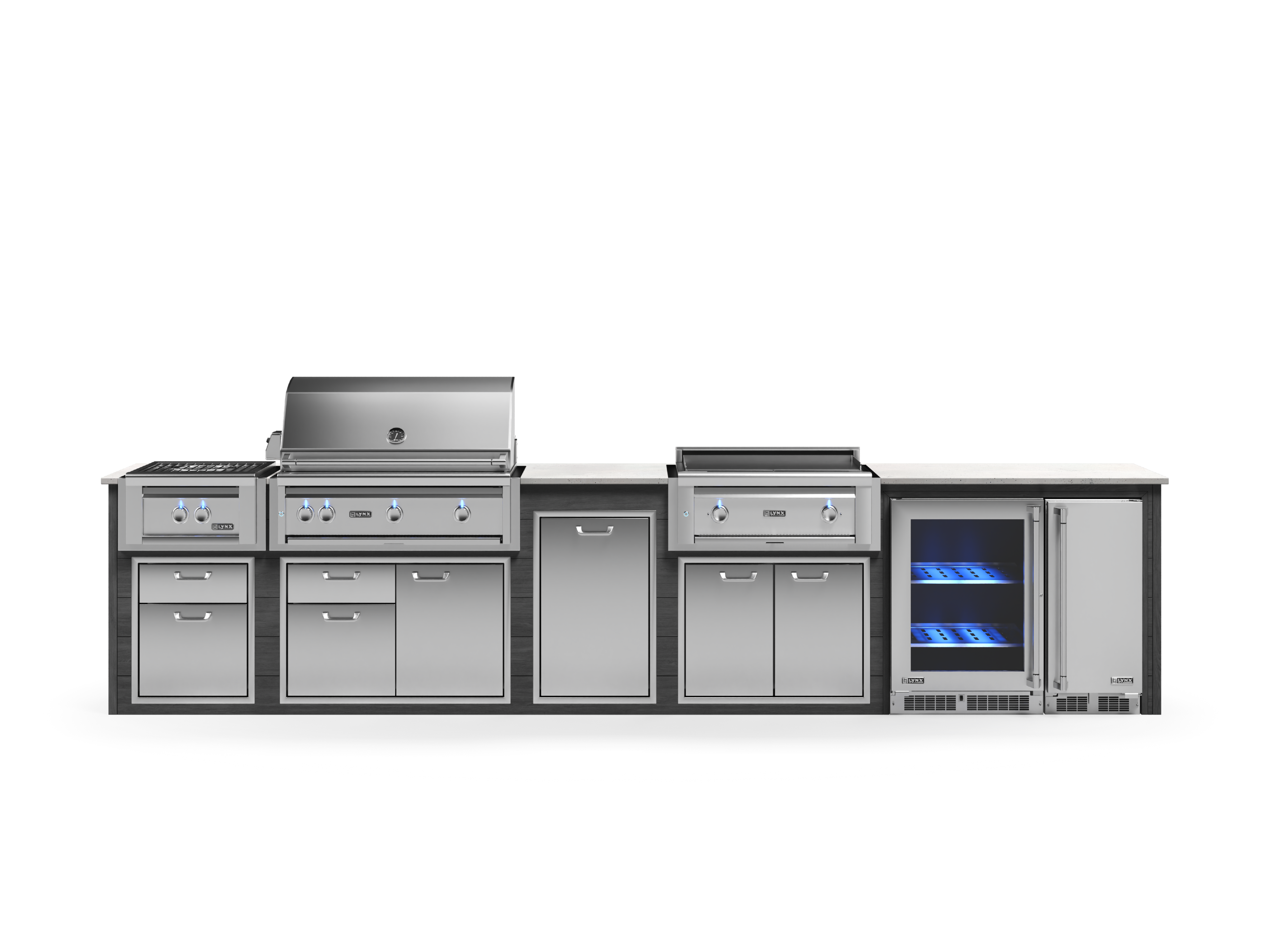 Lynx Pro Prestige Collection 168" Luxury Finished Outdoor Kitchen Package 16-LNX-16-PC
