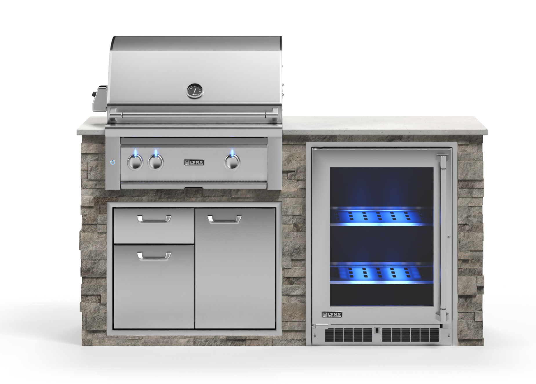 Lynx Pro Prestige Collection 72" Luxury Finished Outdoor Kitchen Package 7-LNX-7-PC