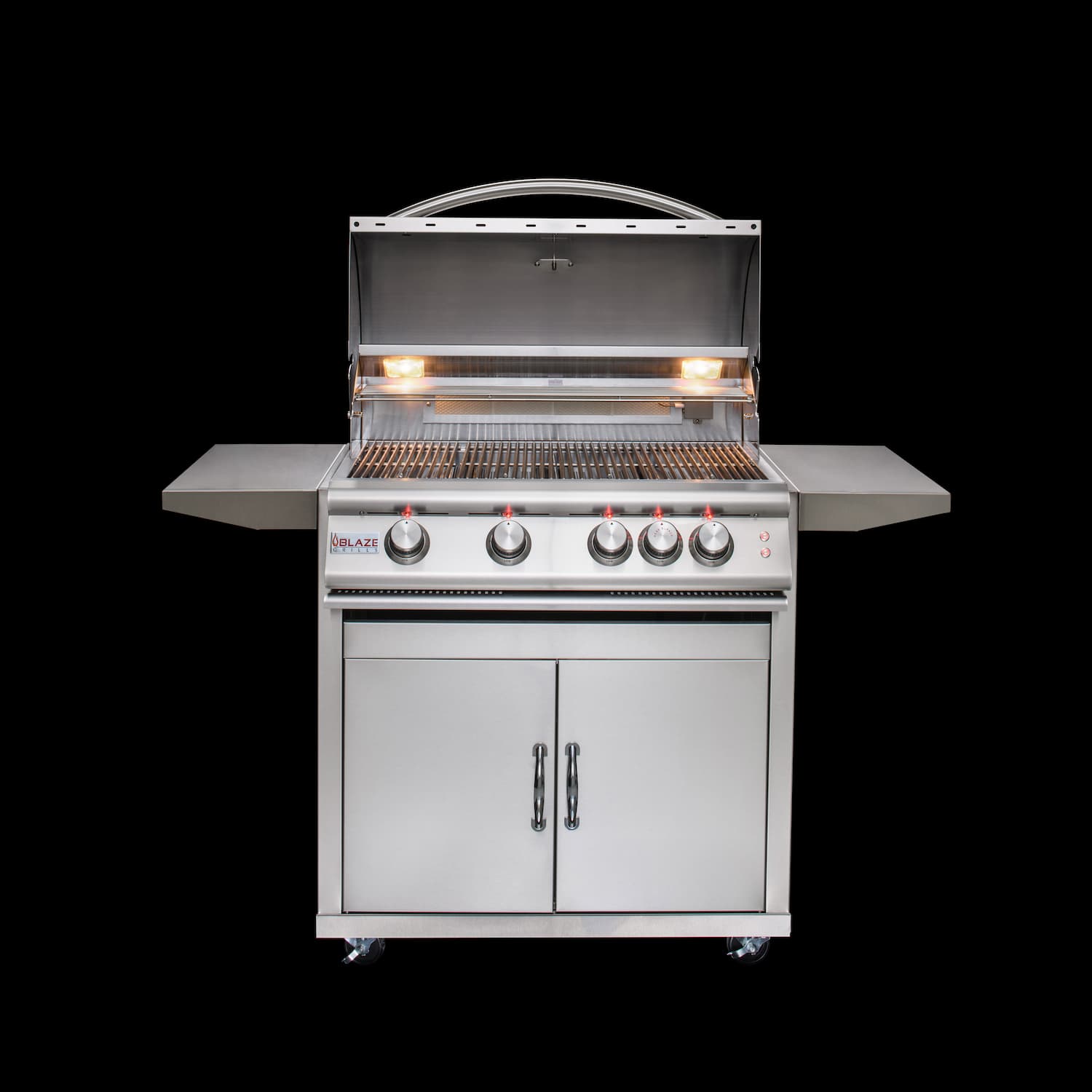 Blaze LTE 32-Inch 4-Burner Built-In Propane Or Natural Gas Grill With Rear Infrared Burner & Grill Lights-BLZ-4LTE2
