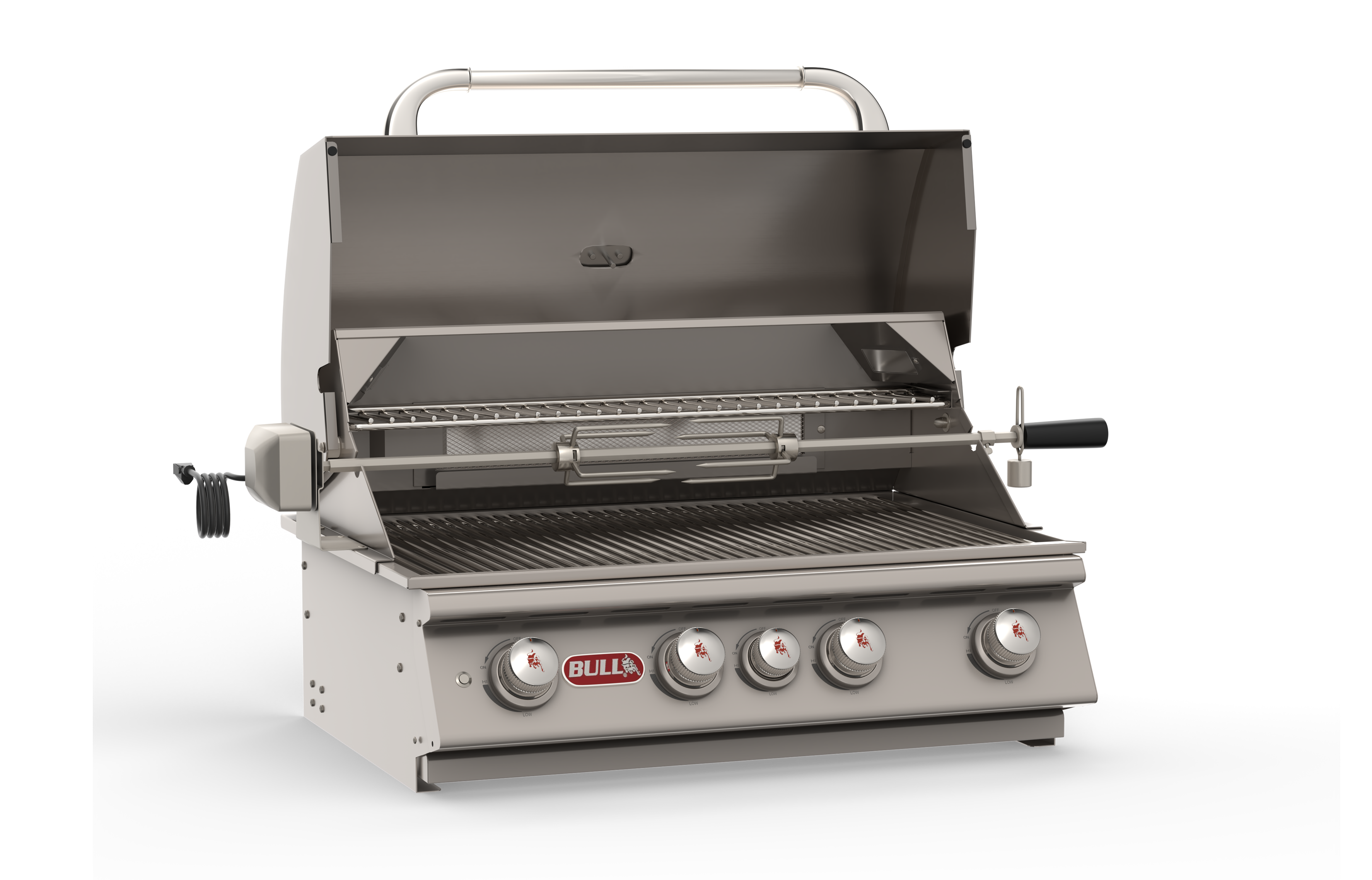 Bull Angus 30-Inch 4-Burner Built-In Natural Gas or Propane Gas Grill With Rotisserie-47628/9
