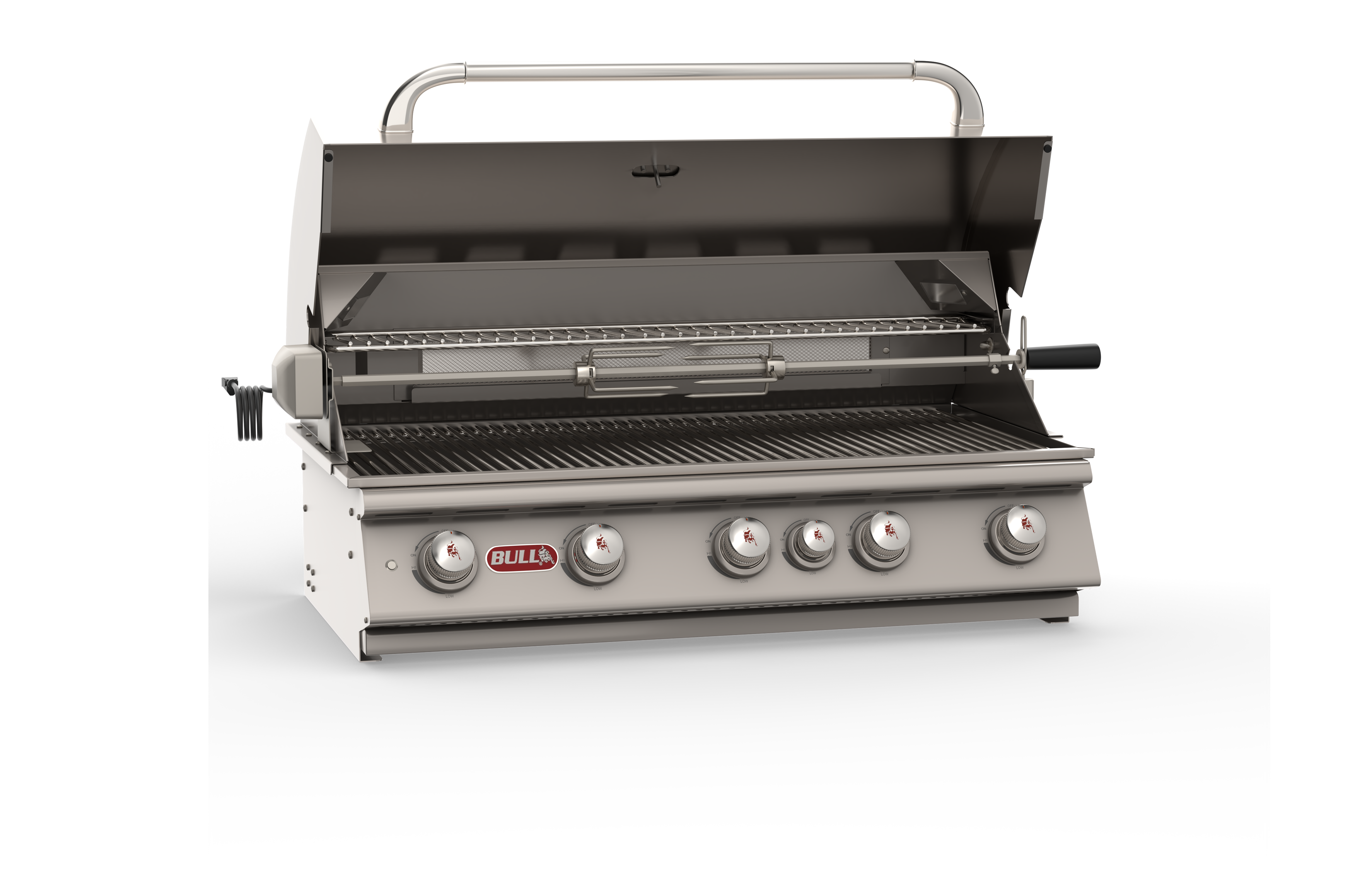 Bull Brahma 38-Inch 5-Burner Built-In Natural Gas or Propane Grill With Rotisserie-57569/57568