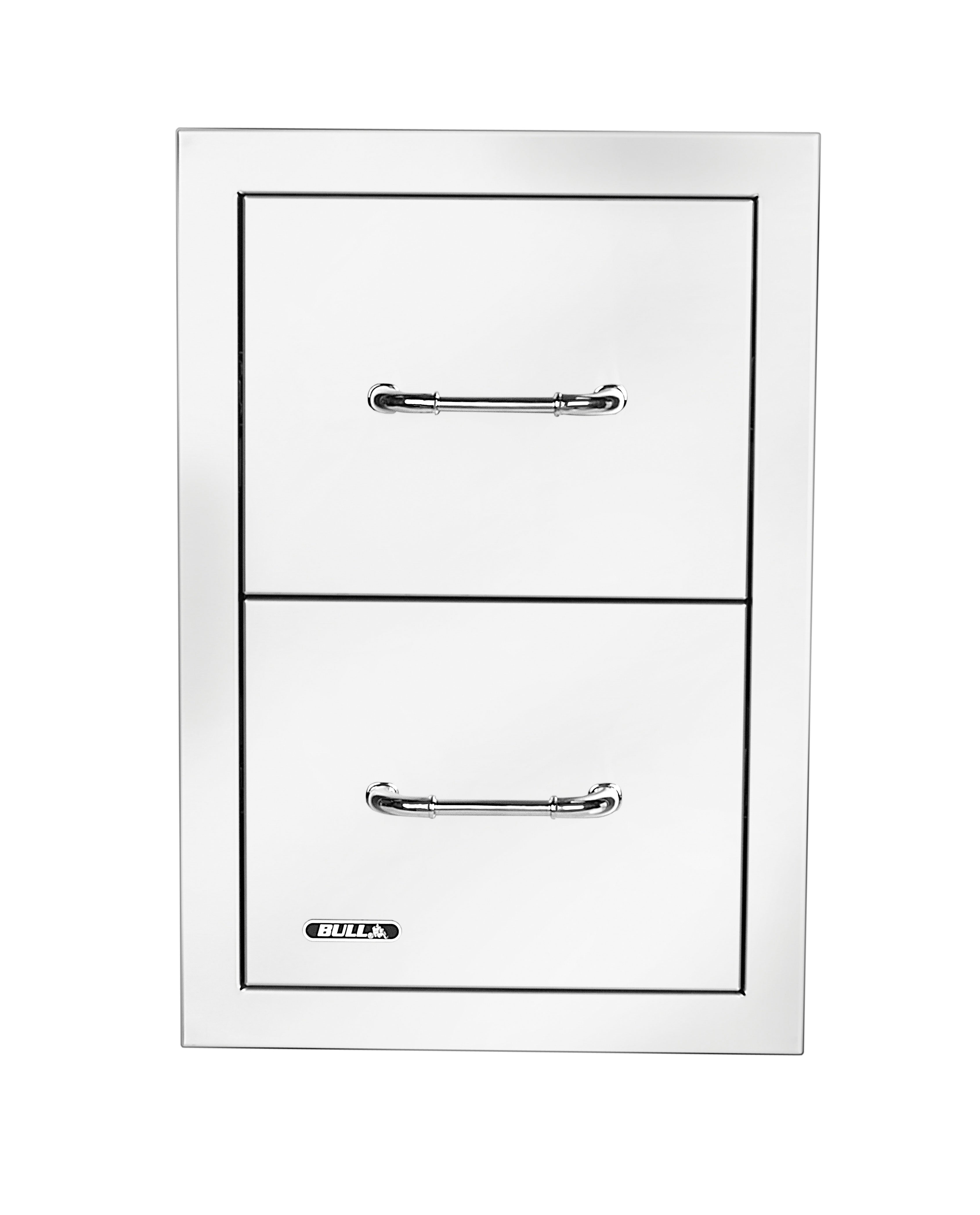 Bull 15-Inch Stainless Steel Double Access Drawer W/ Reveal-56990