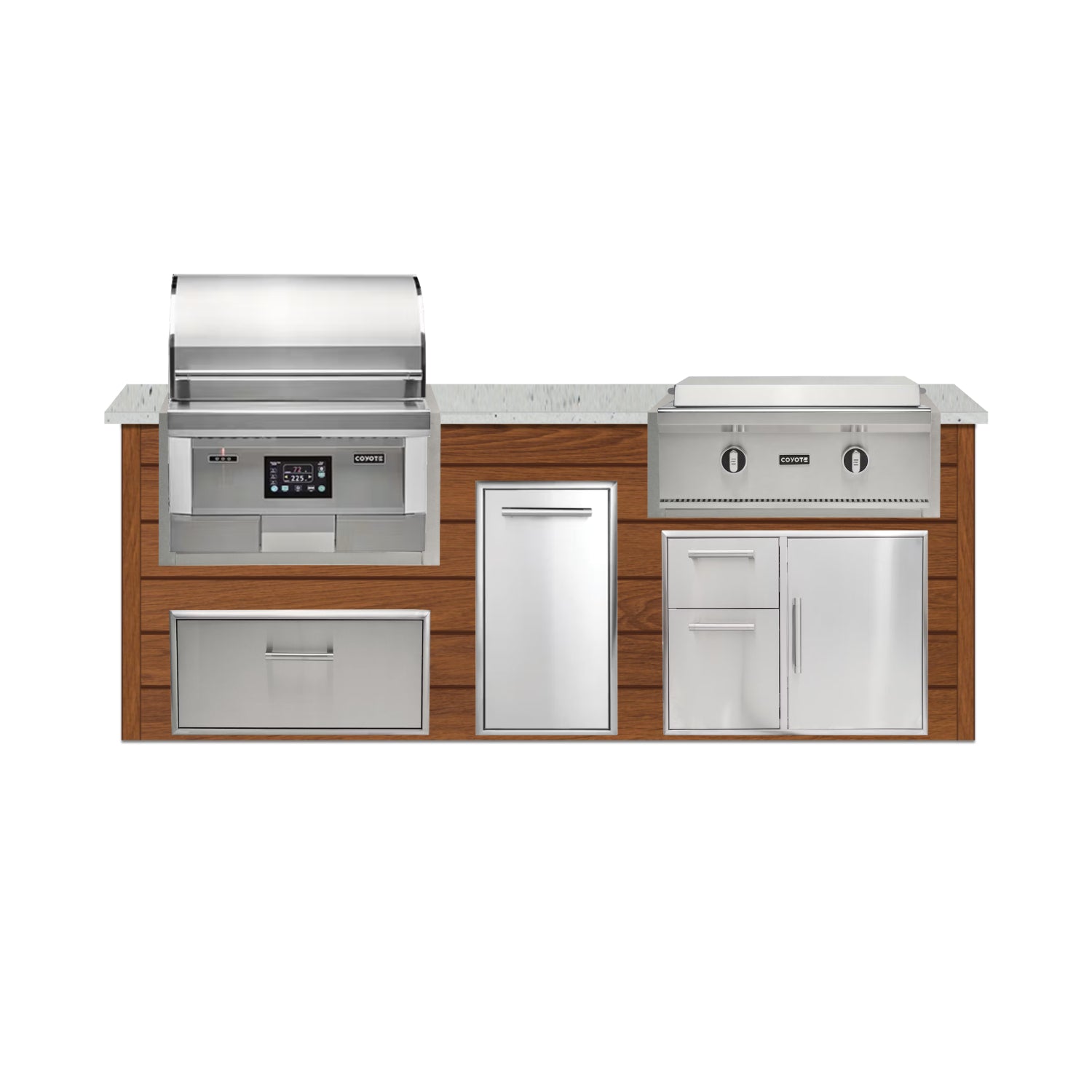 Coyote 96" Luxury Finished Outdoor Kitchen PKG 13P-CPKG13P