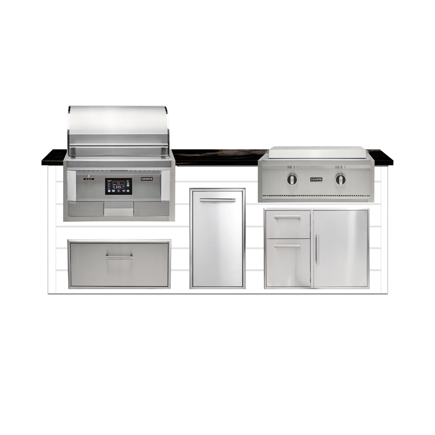 Coyote 96" Luxury Finished Outdoor Kitchen PKG 13P-CPKG13P