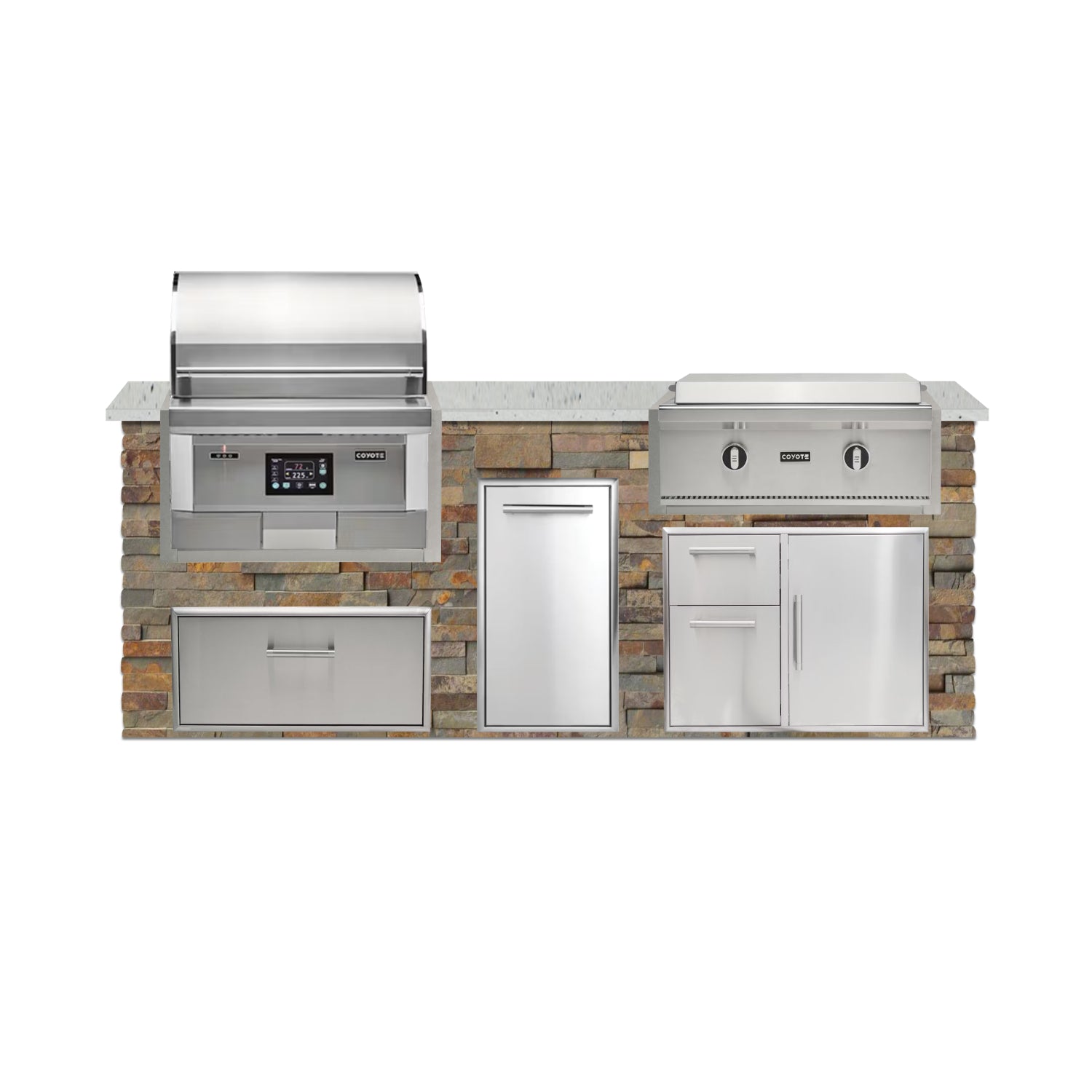 Coyote 96" Luxury Finished Outdoor Kitchen PKG 13P-CPKG13P