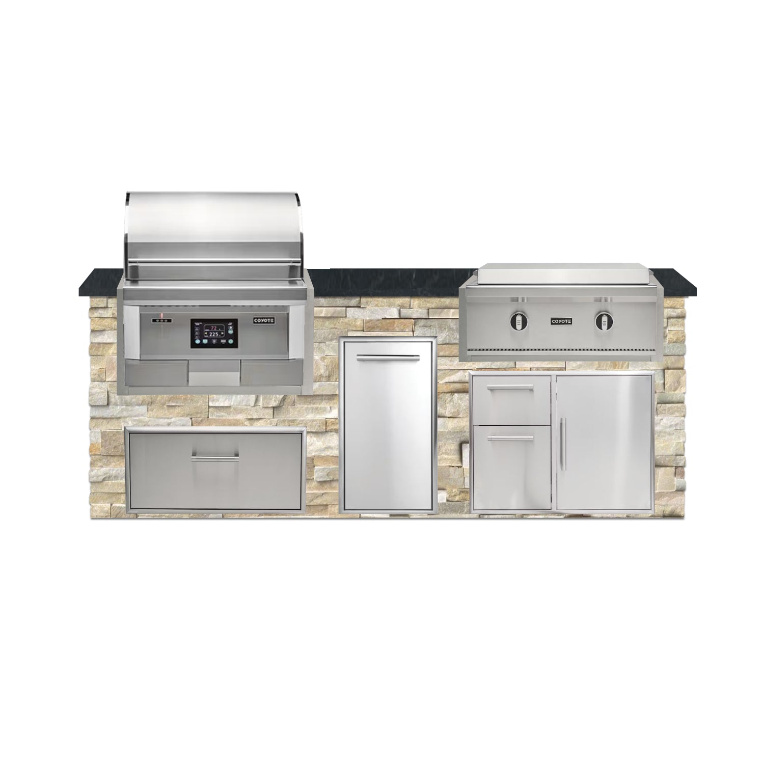 Coyote 96" Luxury Finished Outdoor Kitchen PKG 13P-CPKG13P