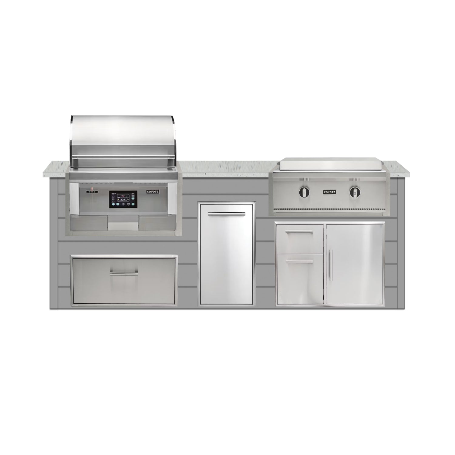 Coyote 96" Luxury Finished Outdoor Kitchen PKG 13P-CPKG13P