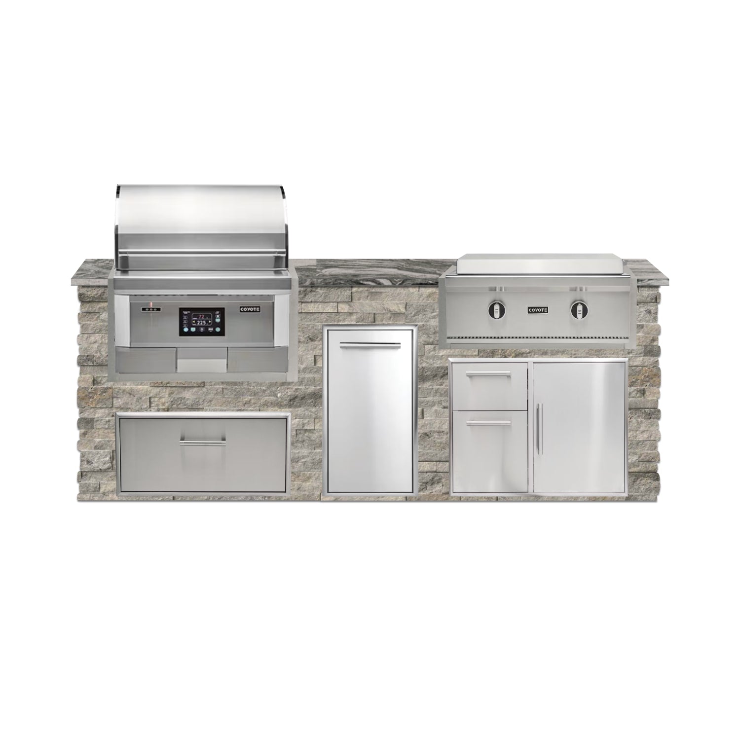 Coyote 96" Luxury Finished Outdoor Kitchen PKG 13P-CPKG13P