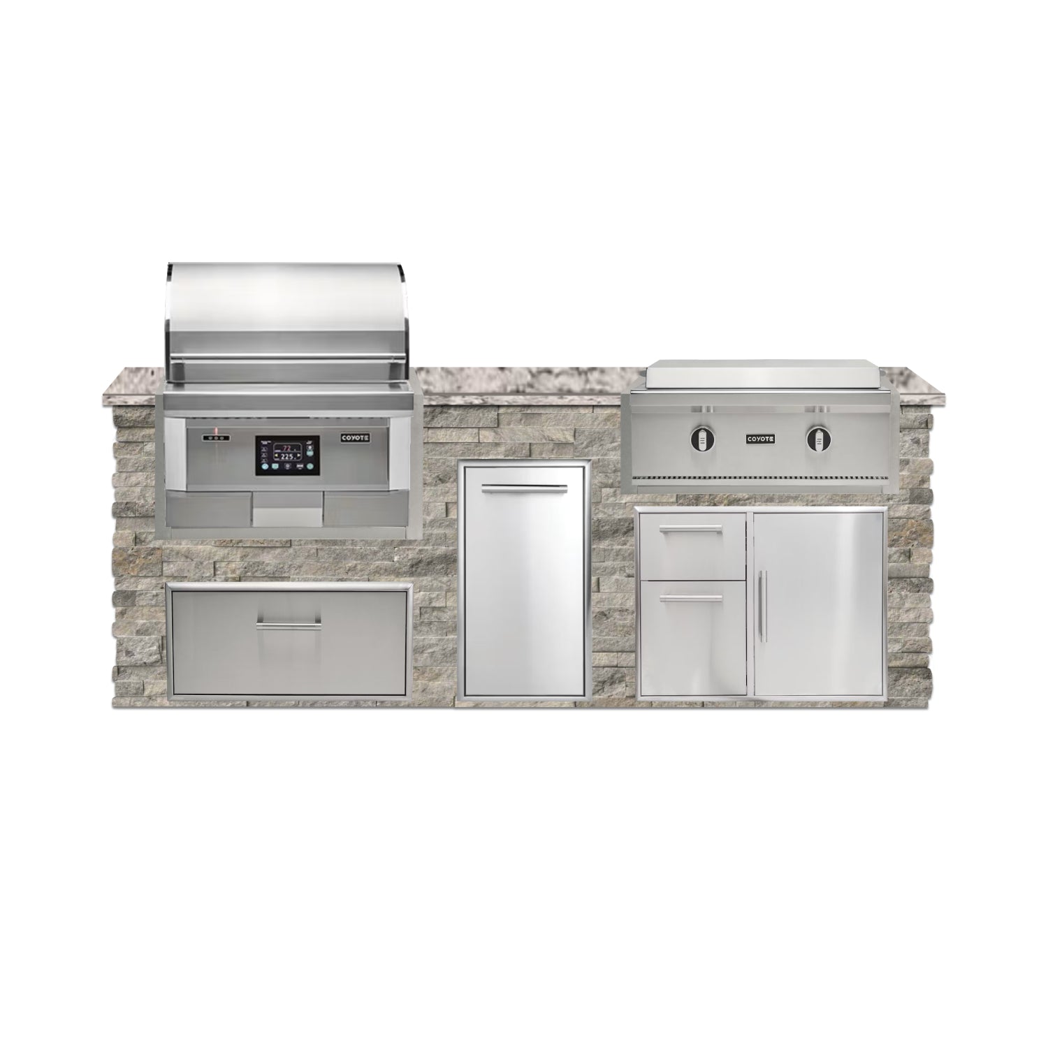 Coyote 96" Luxury Finished Outdoor Kitchen PKG 13P-CPKG13P