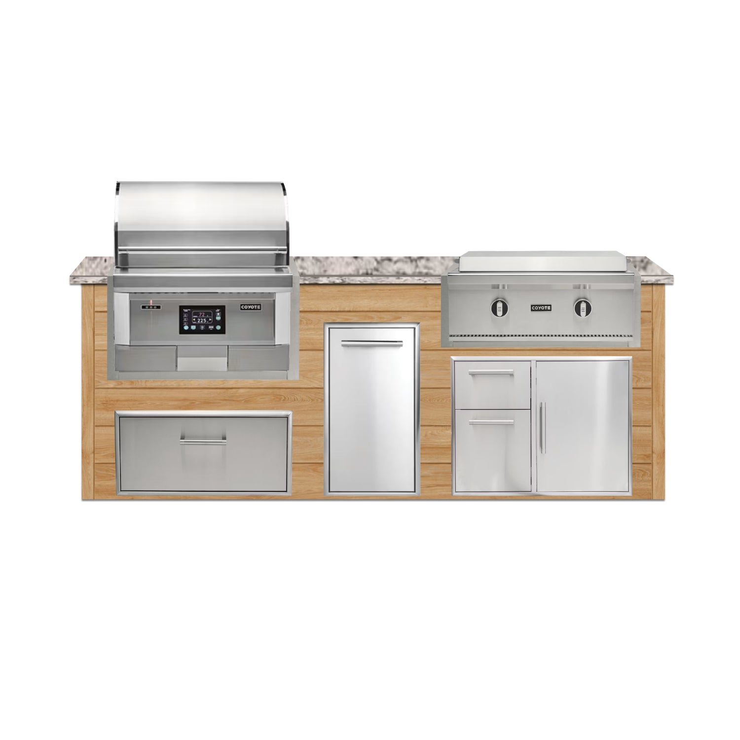 Coyote 96" Luxury Finished Outdoor Kitchen PKG 13P-CPKG13P