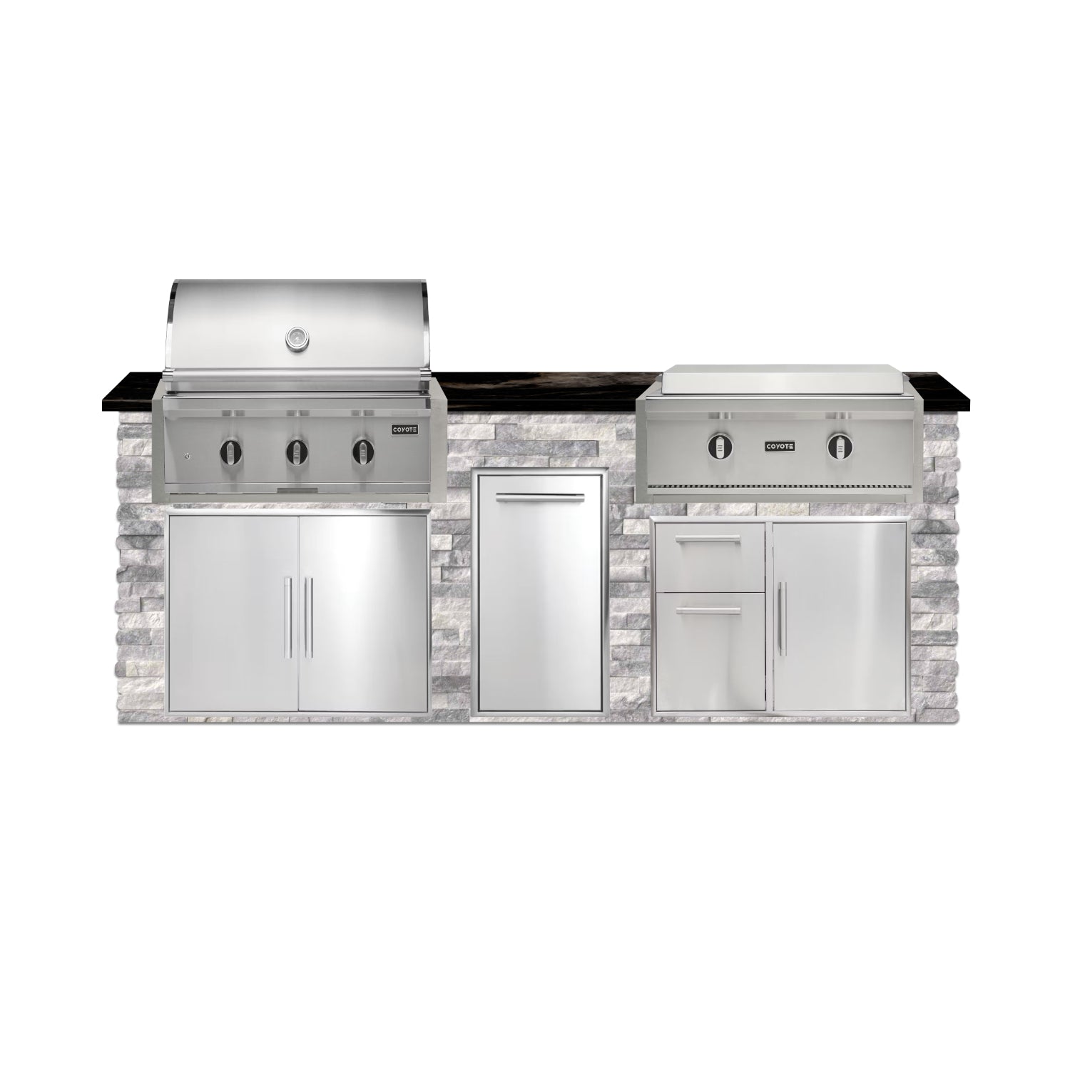 Coyote 96" Luxury Finished Outdoor Kitchen PKG 13G-CPKG13G