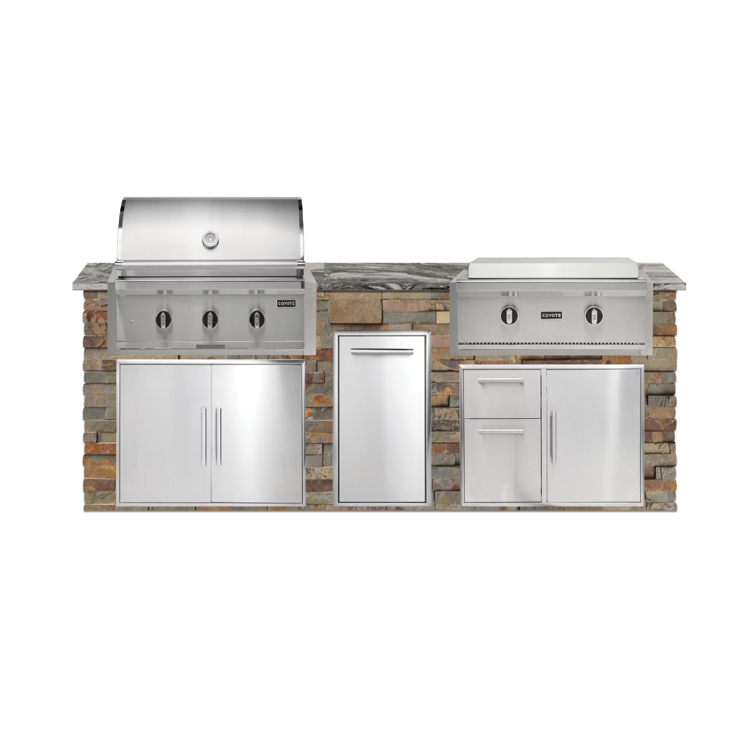 Coyote 96" Luxury Finished Outdoor Kitchen PKG 13G-CPKG13G