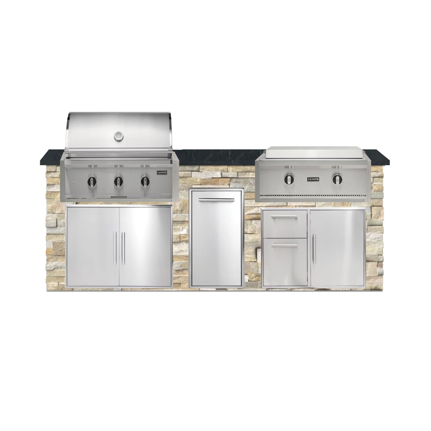 Coyote 96" Luxury Finished Outdoor Kitchen PKG 13G-CPKG13G