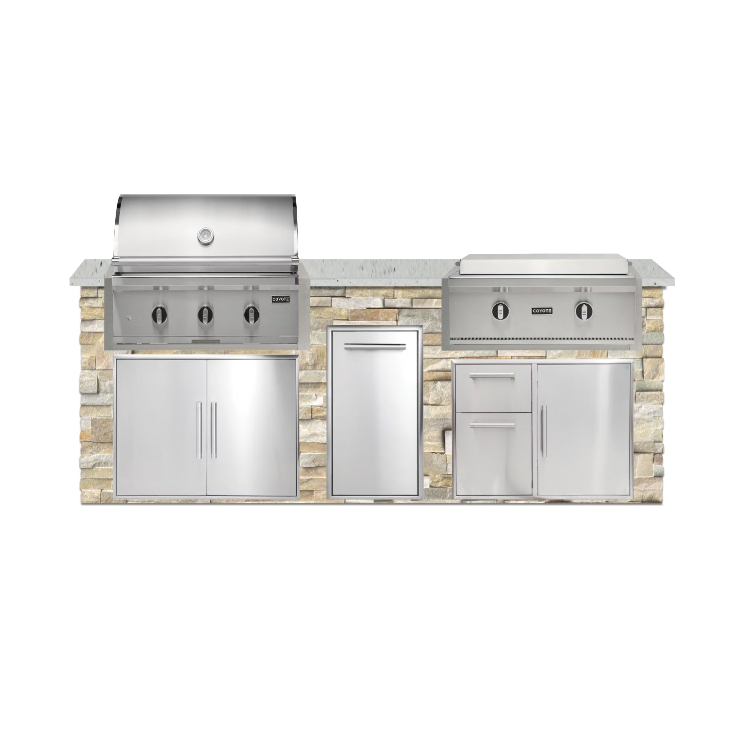 Coyote 96" Luxury Finished Outdoor Kitchen PKG 13G-CPKG13G