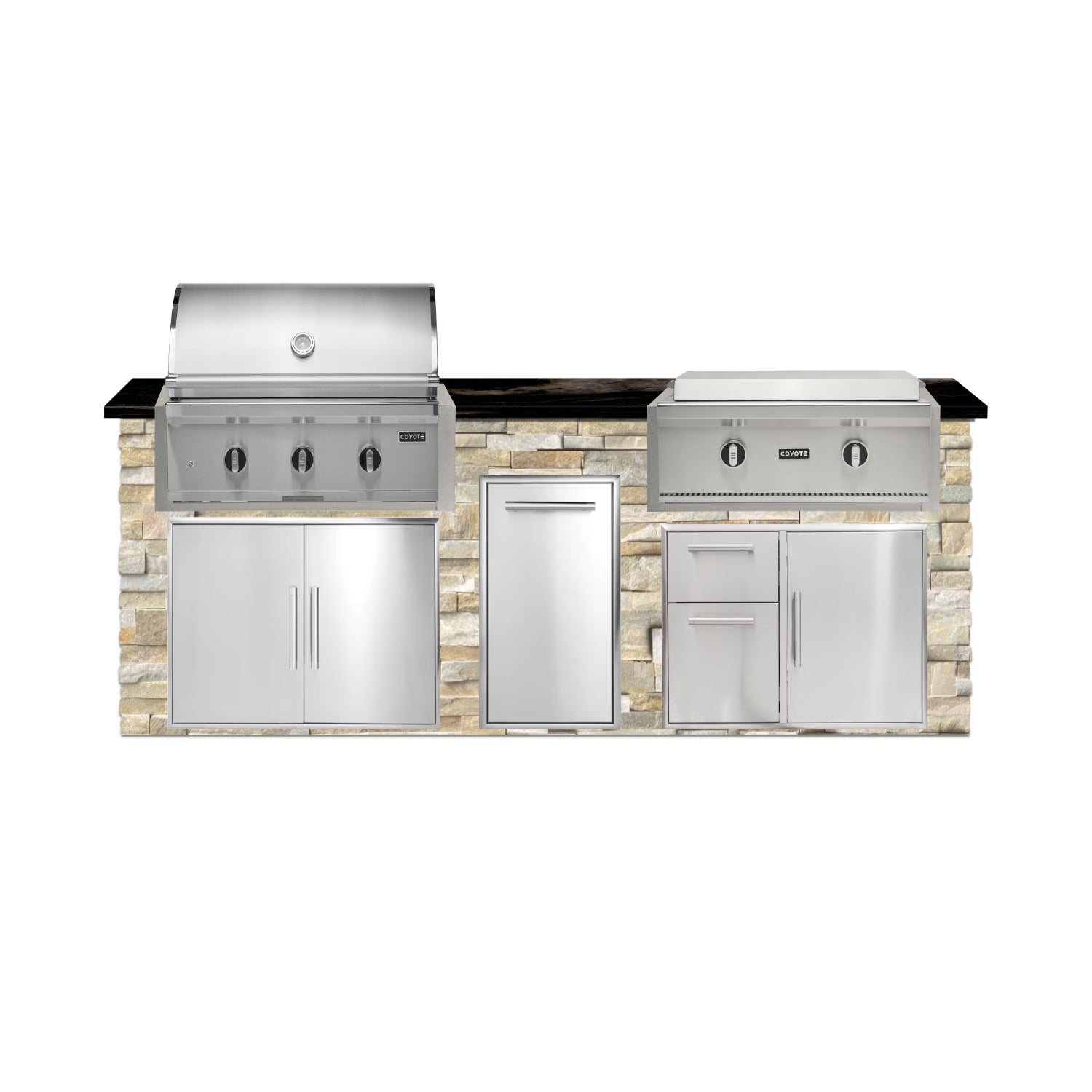 Coyote 96" Luxury Finished Outdoor Kitchen PKG 13G-CPKG13G