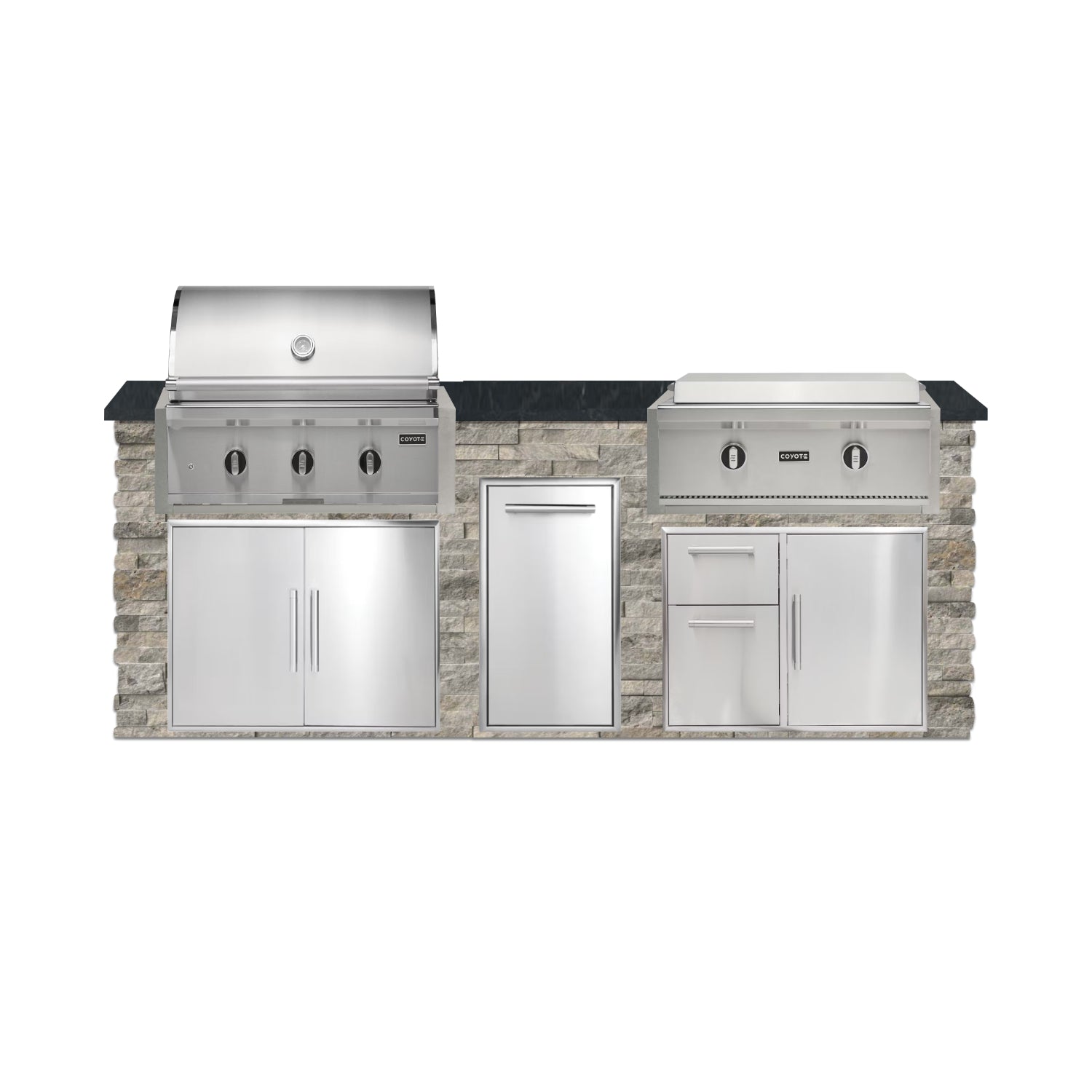 Coyote 96" Luxury Finished Outdoor Kitchen PKG 13G-CPKG13G