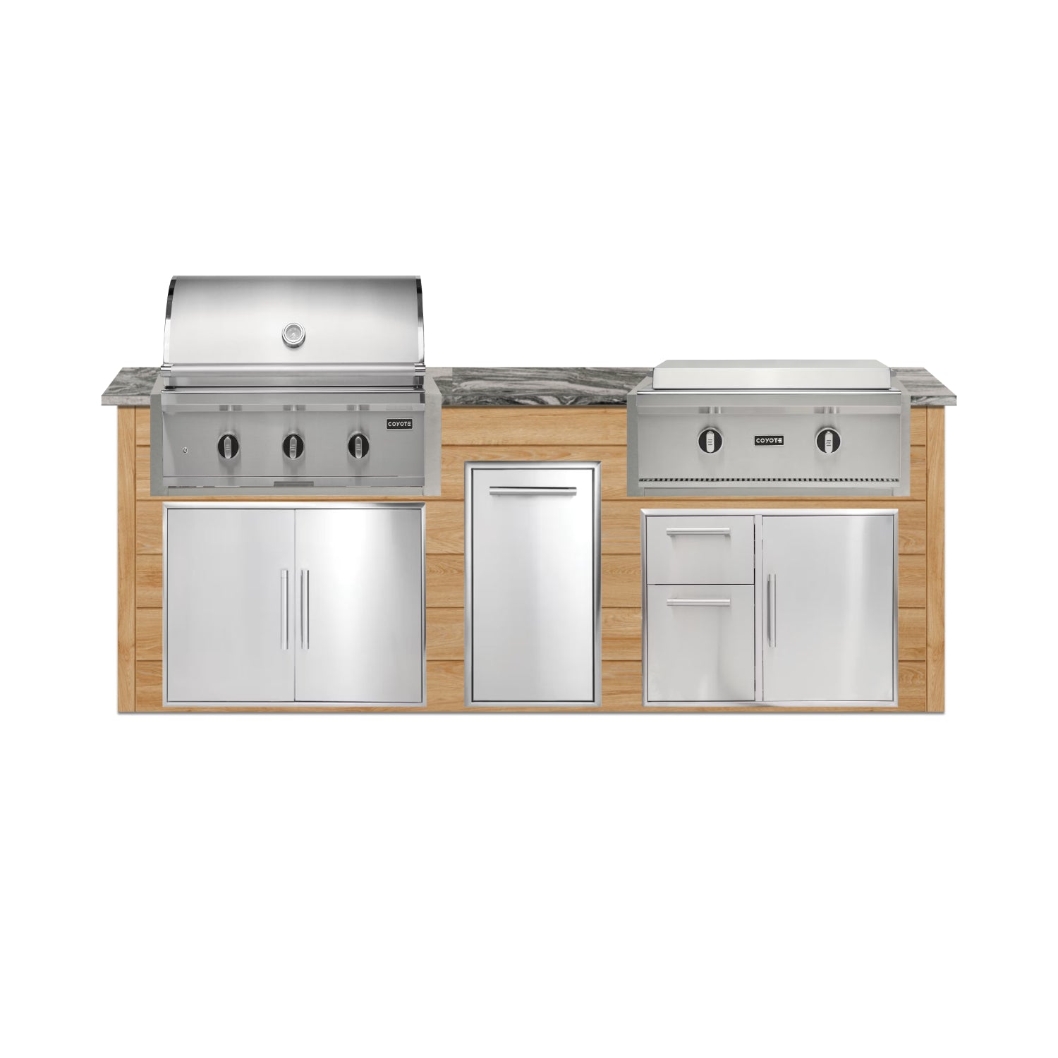 Coyote 96" Luxury Finished Outdoor Kitchen PKG 13G-CPKG13G