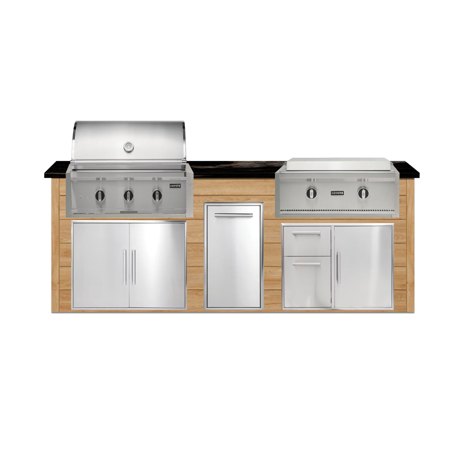 Coyote 96" Luxury Finished Outdoor Kitchen PKG 13G-CPKG13G