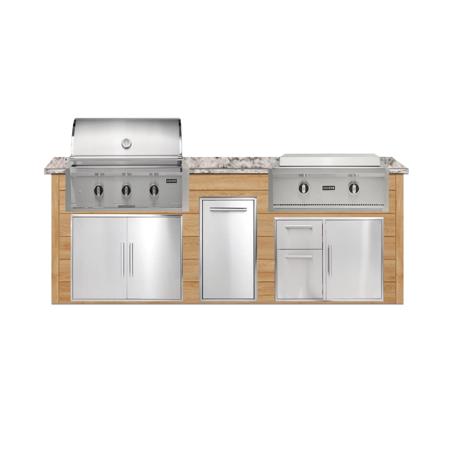 Coyote 96" Luxury Finished Outdoor Kitchen PKG 13G-CPKG13G