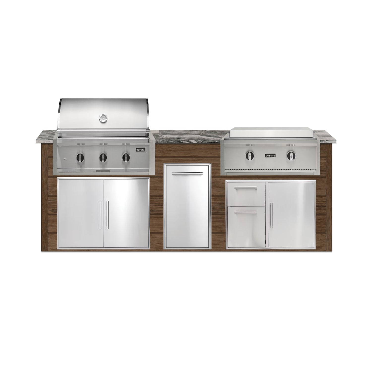 Coyote 96" Luxury Finished Outdoor Kitchen PKG 13G-CPKG13G