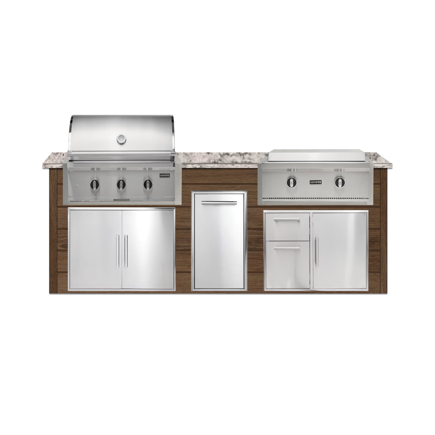 Coyote 96" Luxury Finished Outdoor Kitchen PKG 13G-CPKG13G